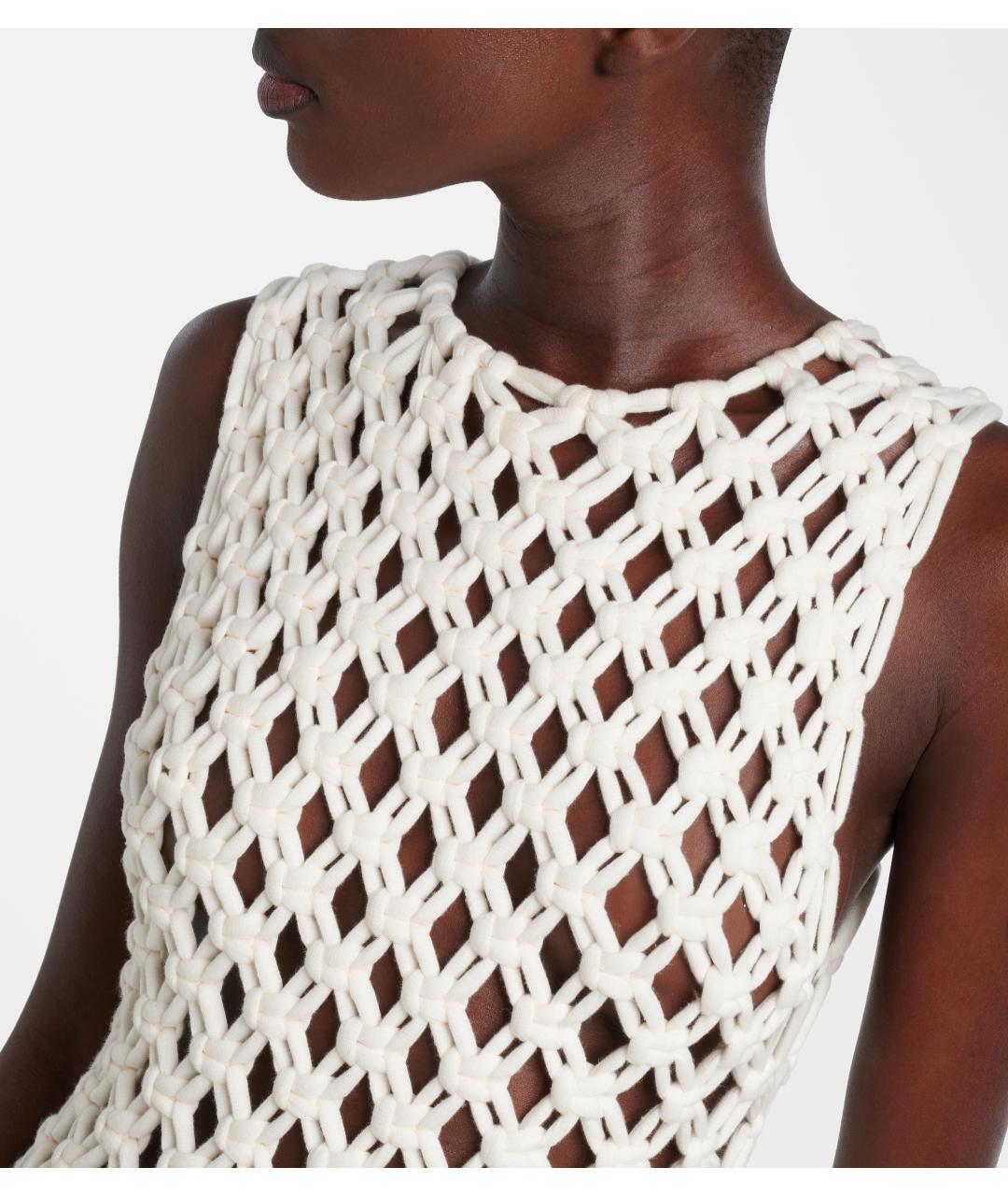 ALAIA Белое хлопковое коктейльное платье, фото 4