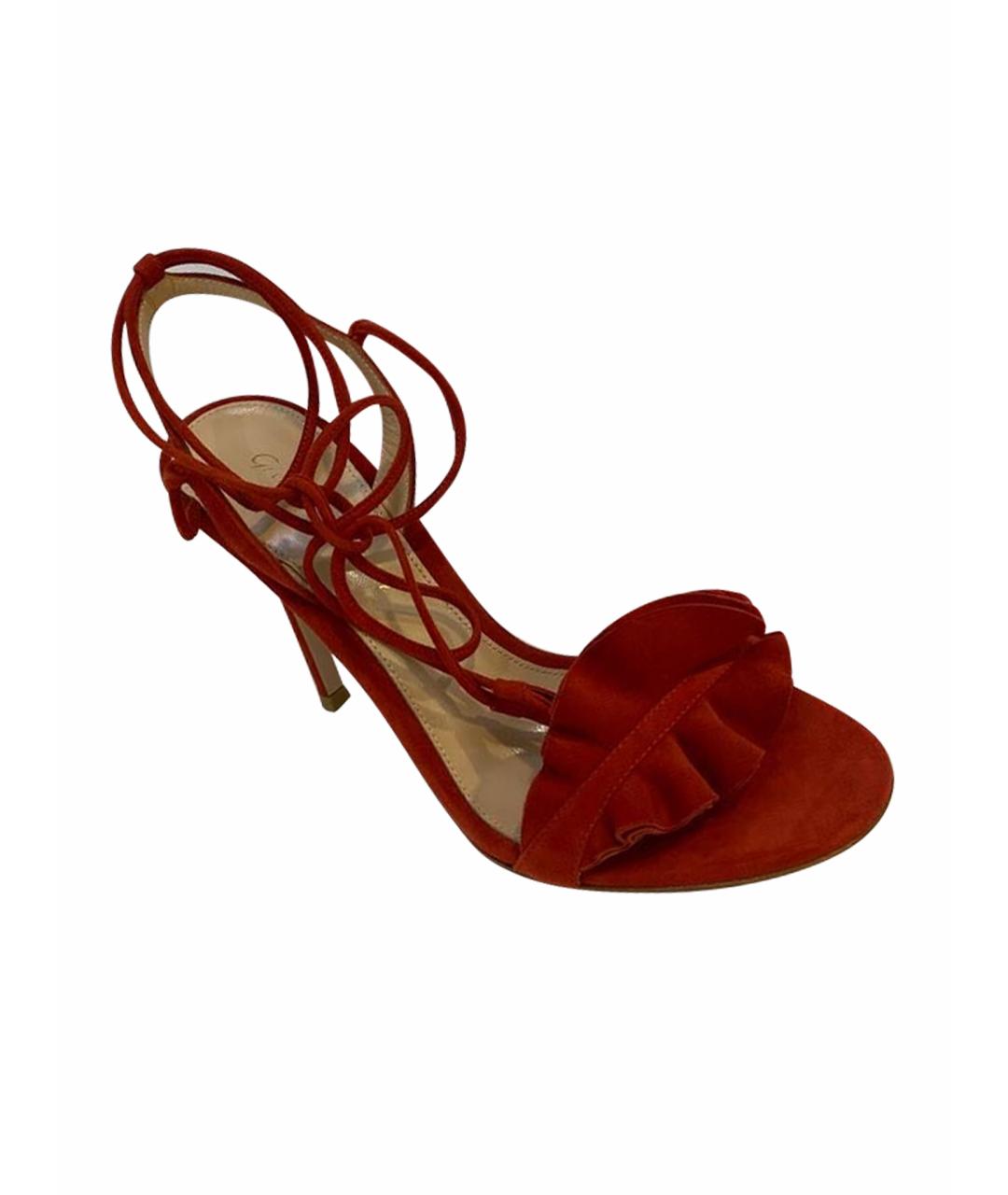 GIANVITO ROSSI Красные босоножки, фото 1