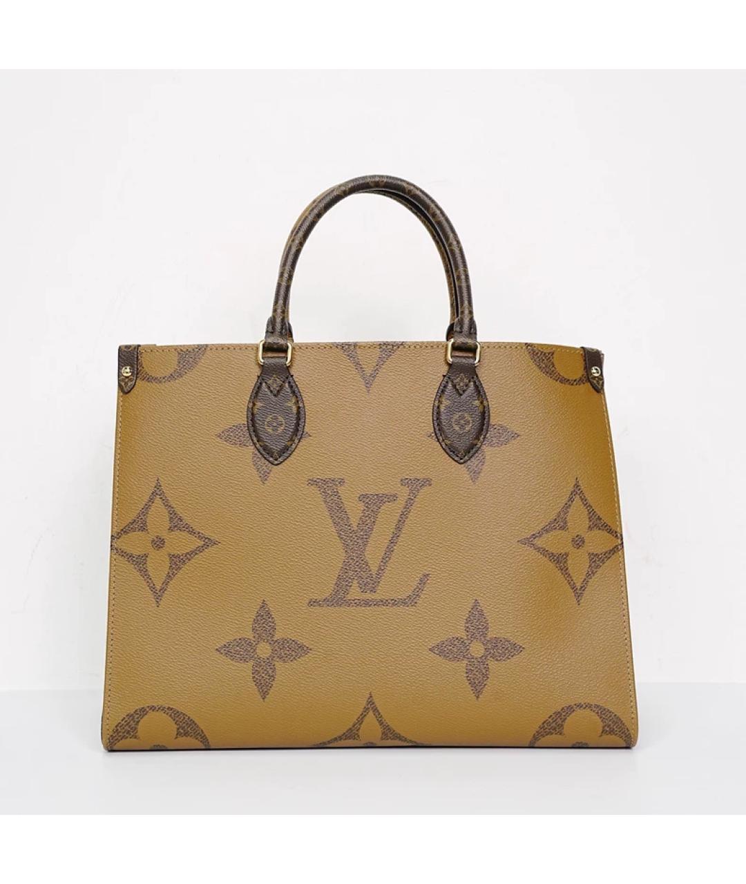 LOUIS VUITTON Коричневая кожаная сумка с короткими ручками, фото 2