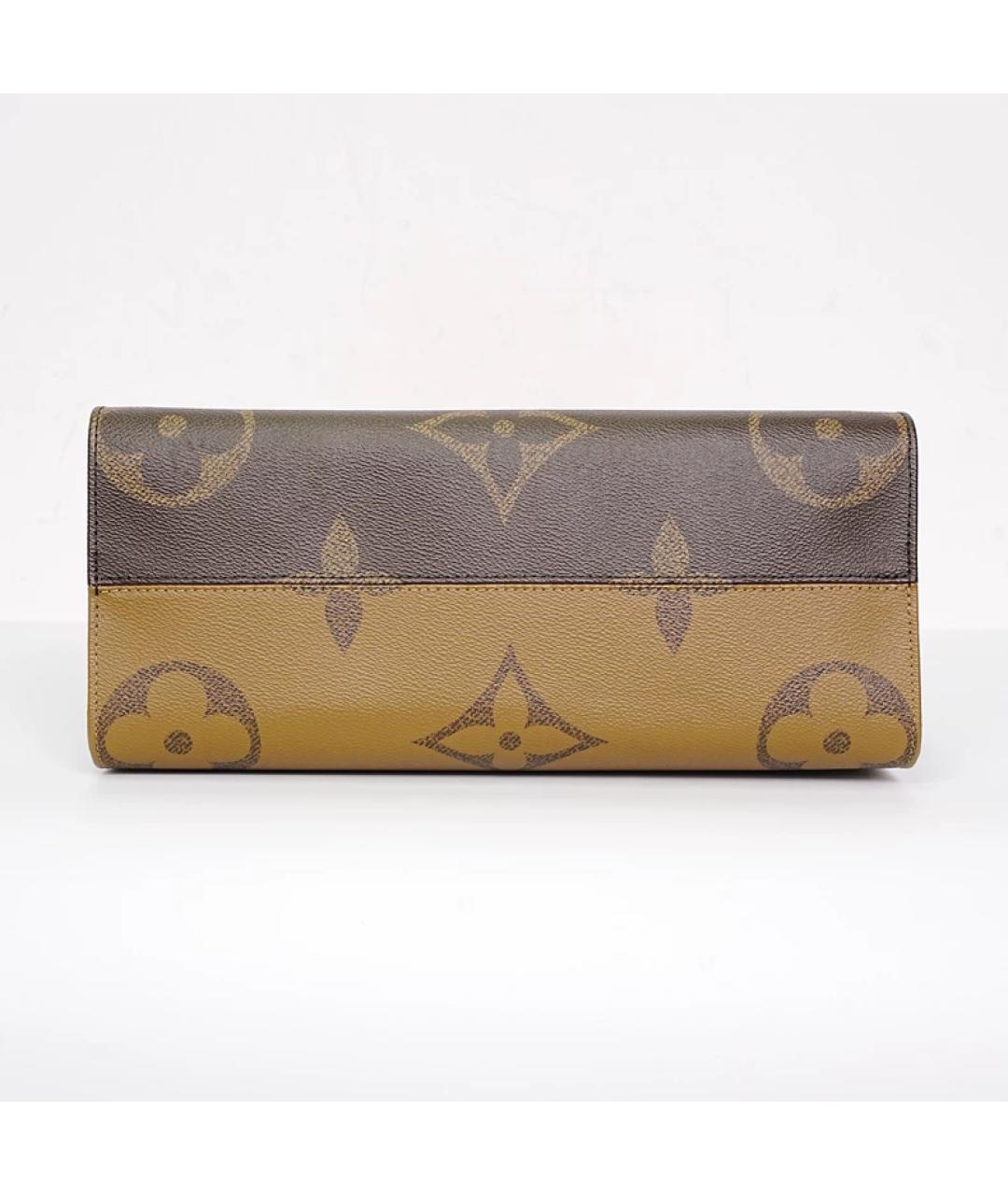 LOUIS VUITTON Коричневая кожаная сумка с короткими ручками, фото 4