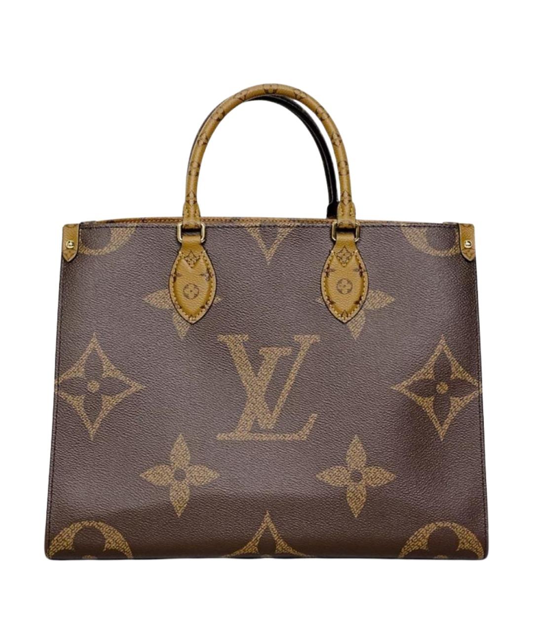 LOUIS VUITTON Коричневая кожаная сумка с короткими ручками, фото 1