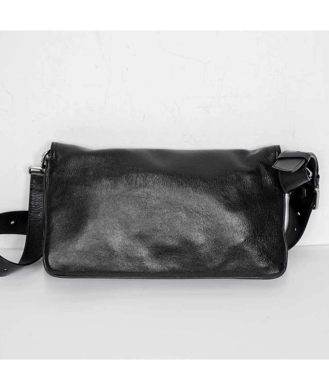 BALENCIAGA Черная кожаная сумка через плечо, фото 4