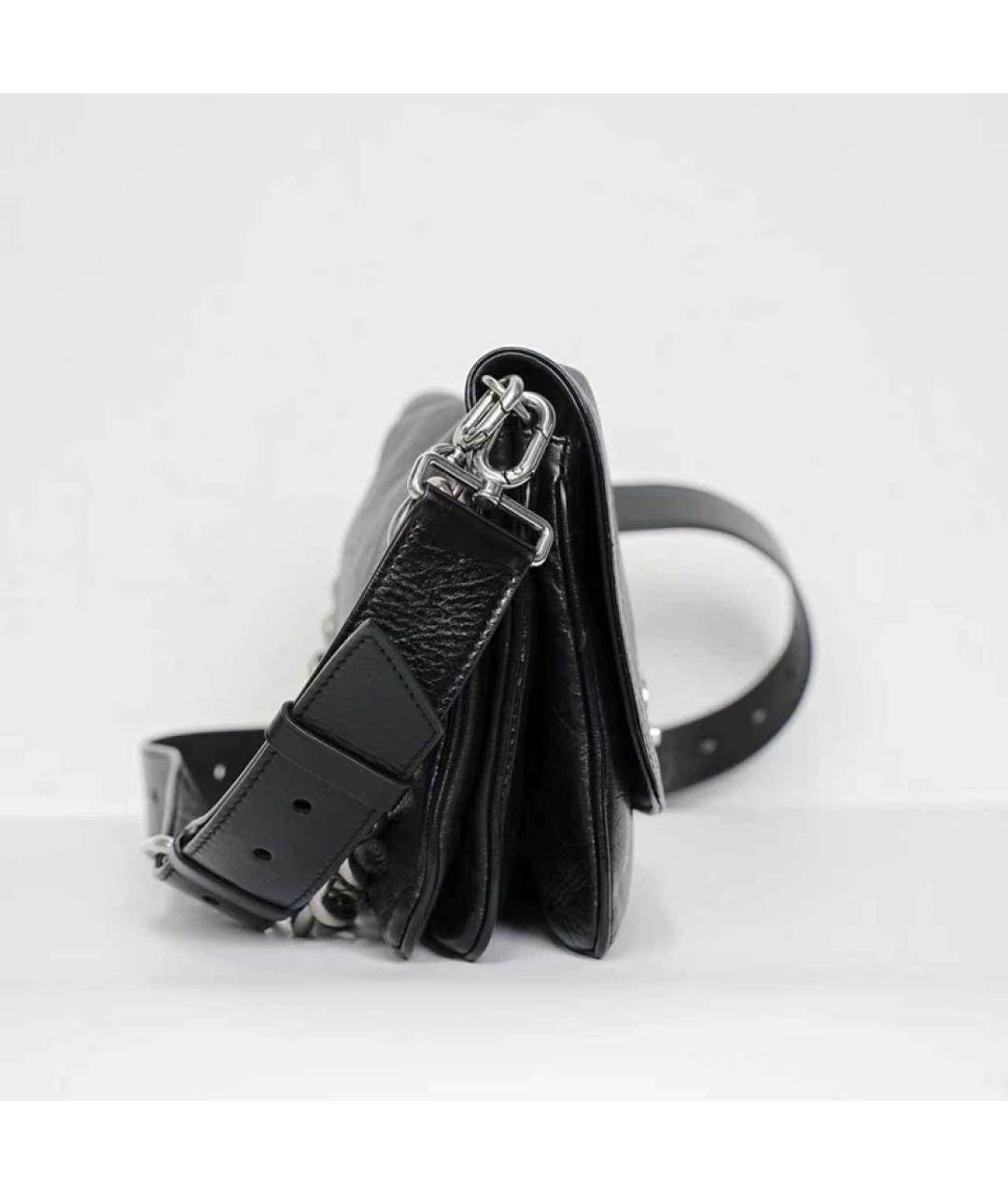 BALENCIAGA Черная кожаная сумка через плечо, фото 7