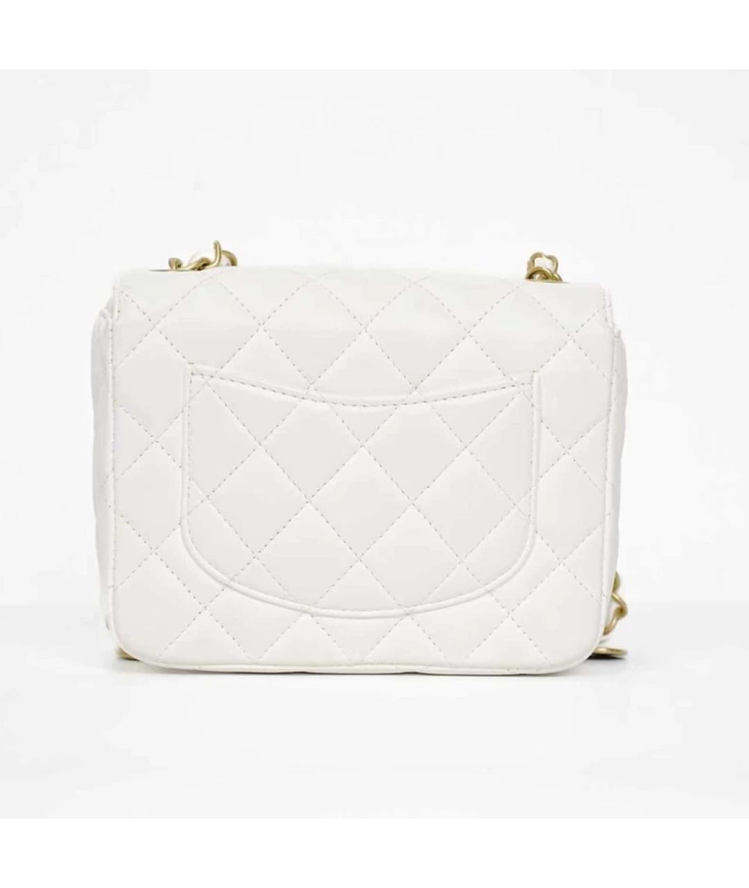 CHANEL Белая кожаная сумка через плечо, фото 6