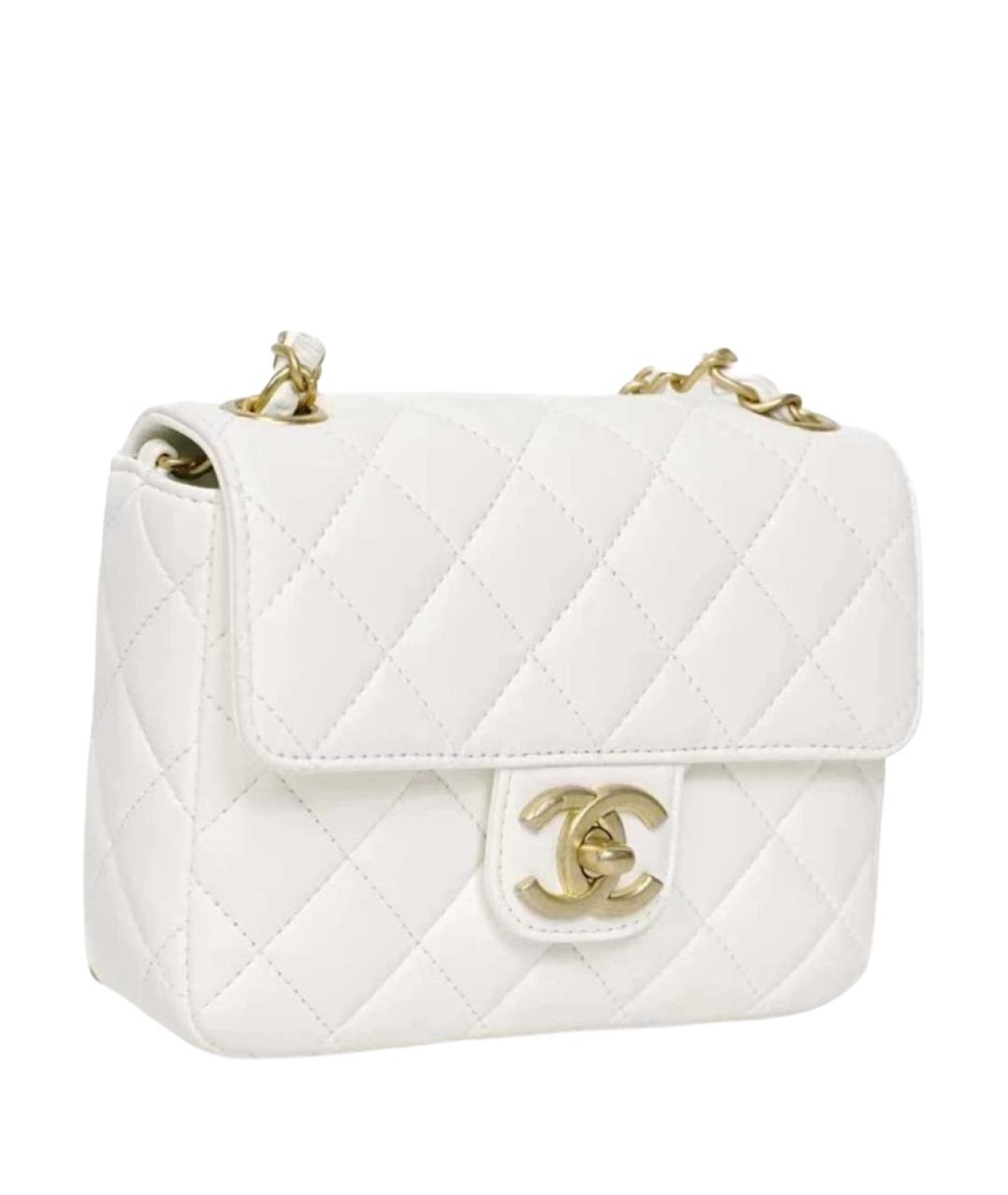 CHANEL Белая кожаная сумка через плечо, фото 1