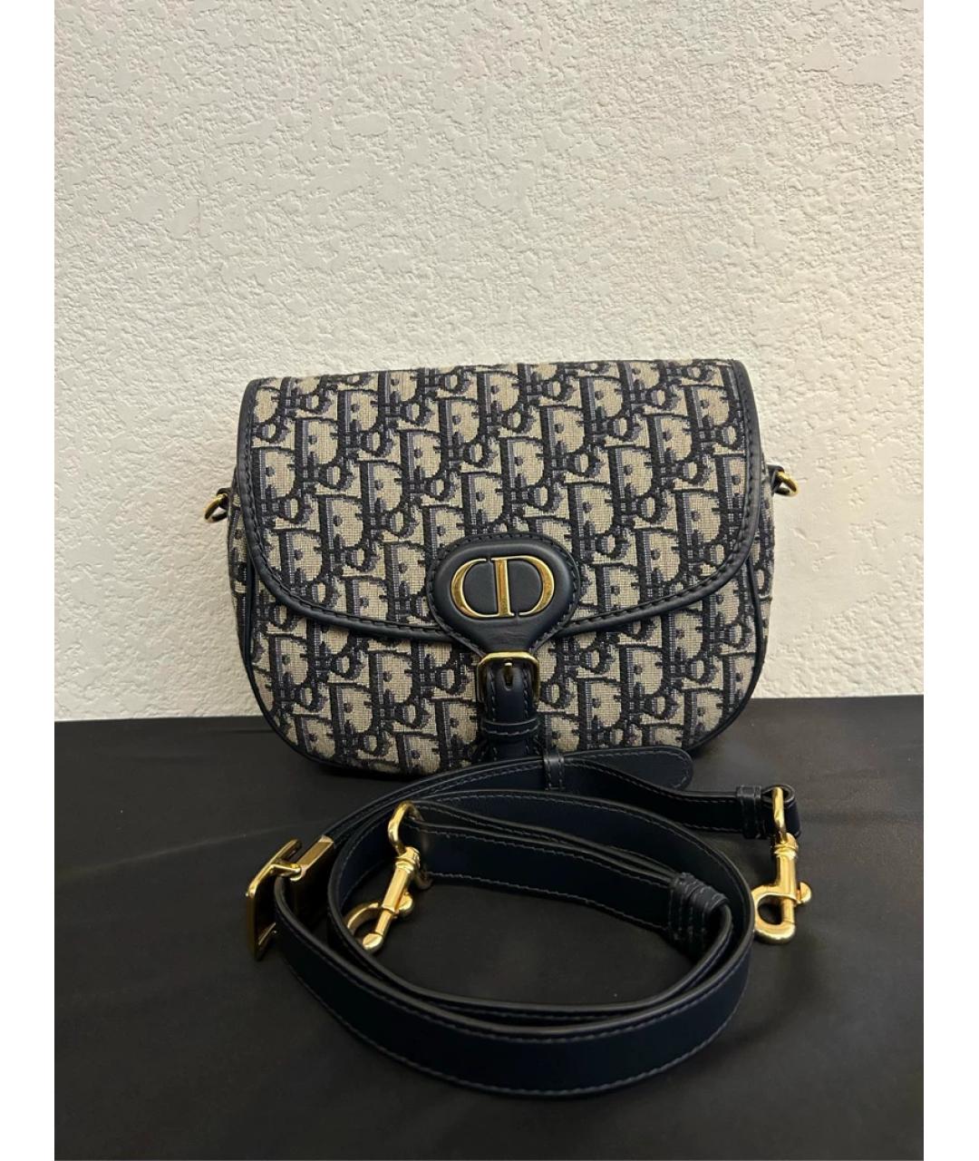 CHRISTIAN DIOR Синяя жаккардовая сумка с короткими ручками, фото 8