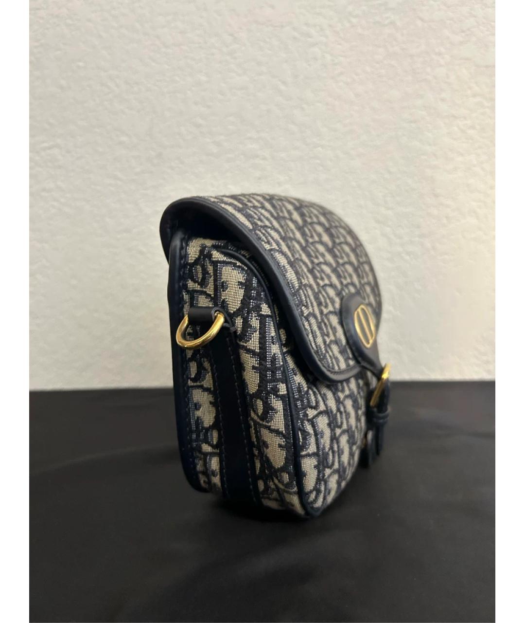 CHRISTIAN DIOR Синяя жаккардовая сумка с короткими ручками, фото 2