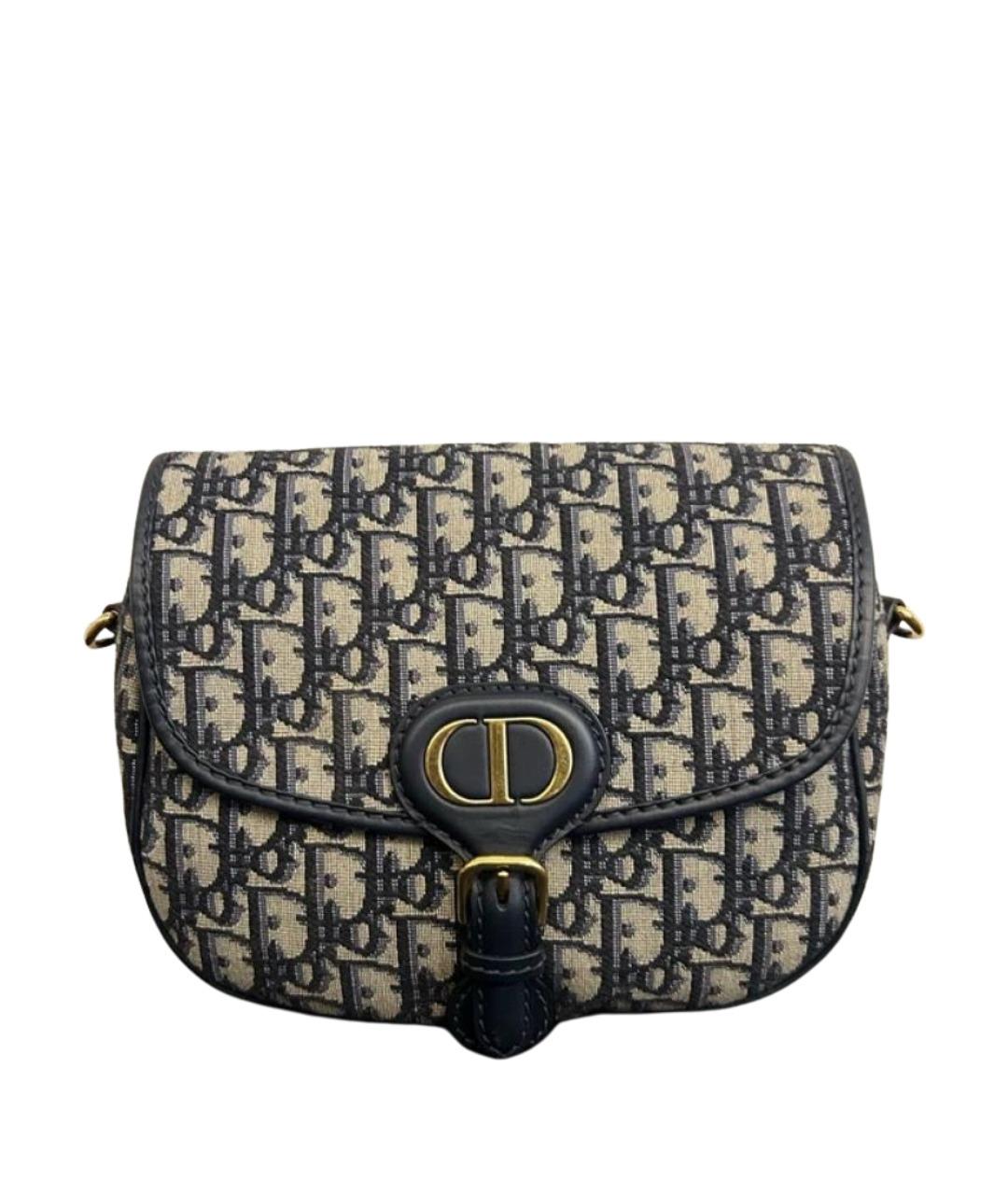 CHRISTIAN DIOR Синяя жаккардовая сумка с короткими ручками, фото 1