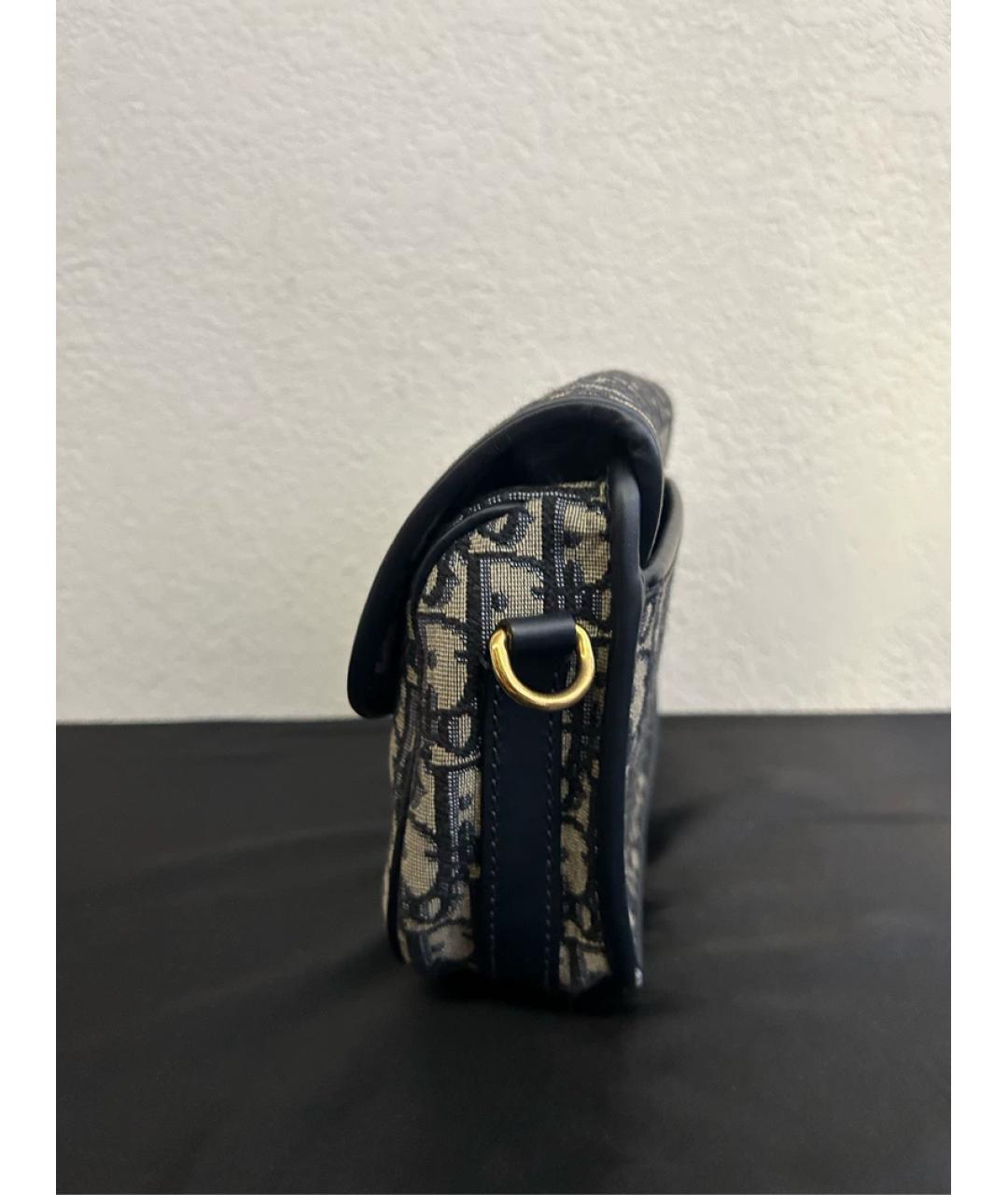 CHRISTIAN DIOR Синяя жаккардовая сумка с короткими ручками, фото 4