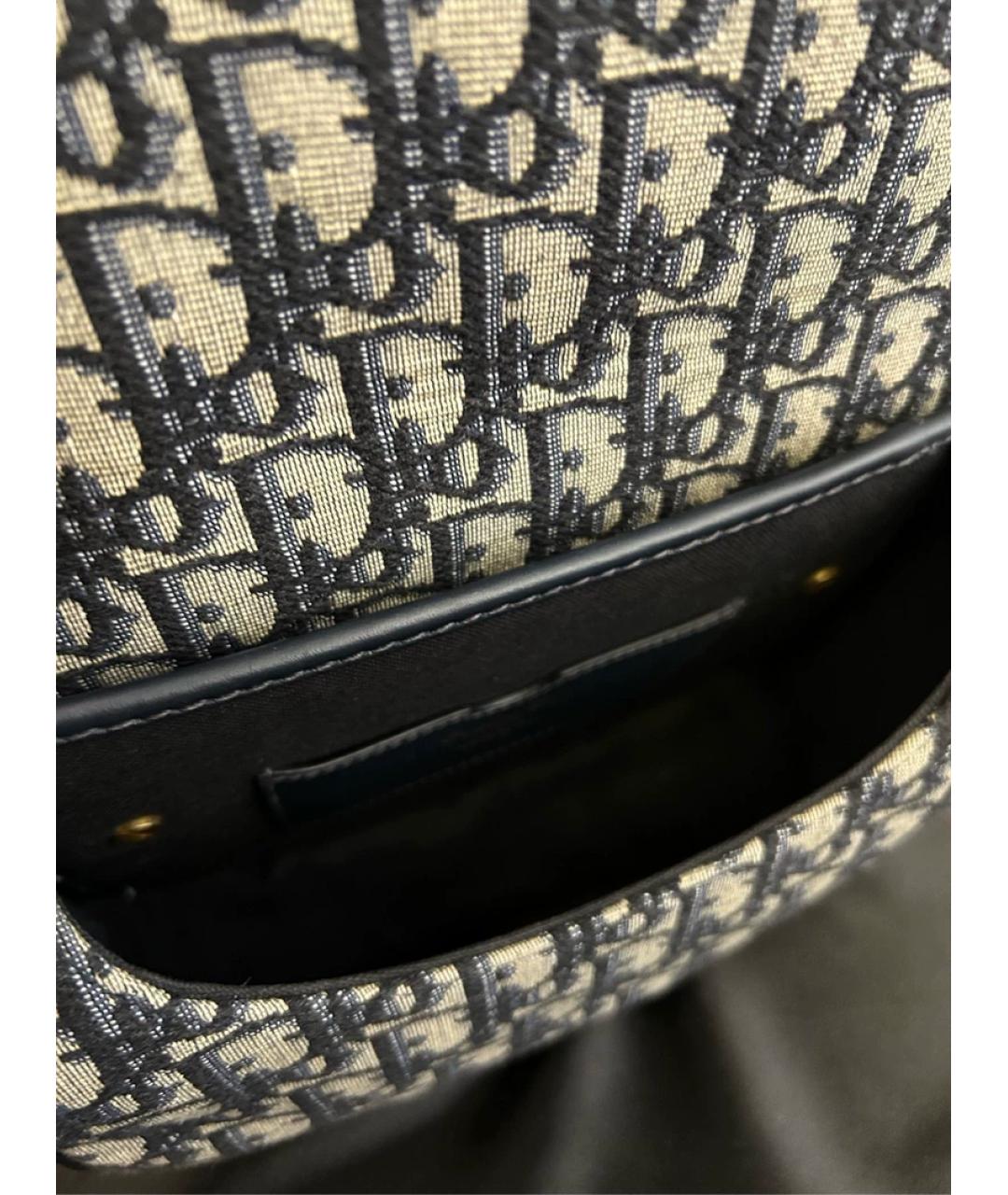CHRISTIAN DIOR Синяя жаккардовая сумка с короткими ручками, фото 6