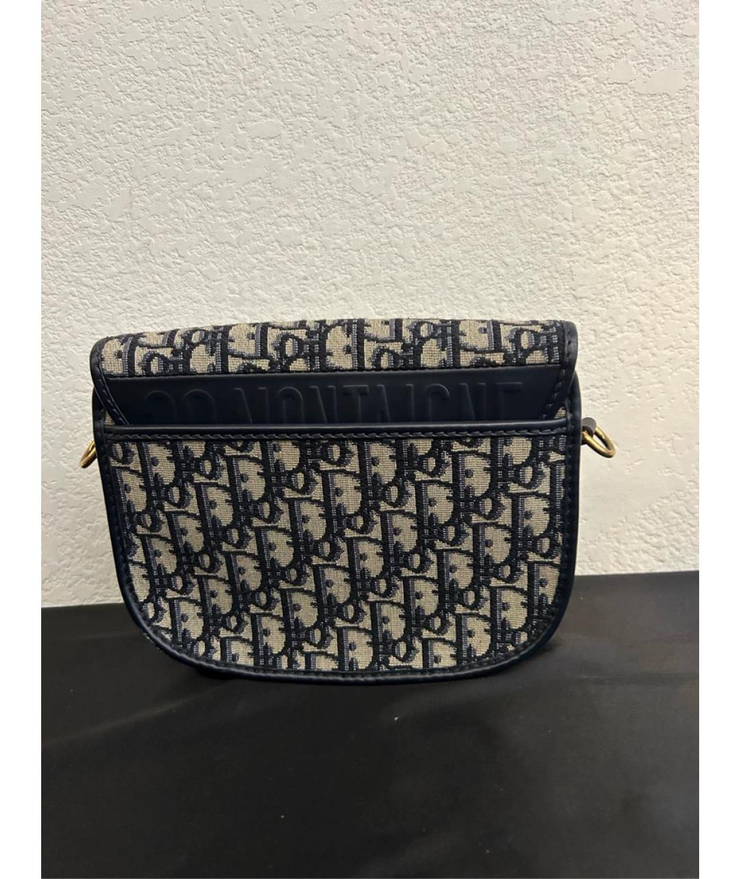 CHRISTIAN DIOR Синяя жаккардовая сумка с короткими ручками, фото 3