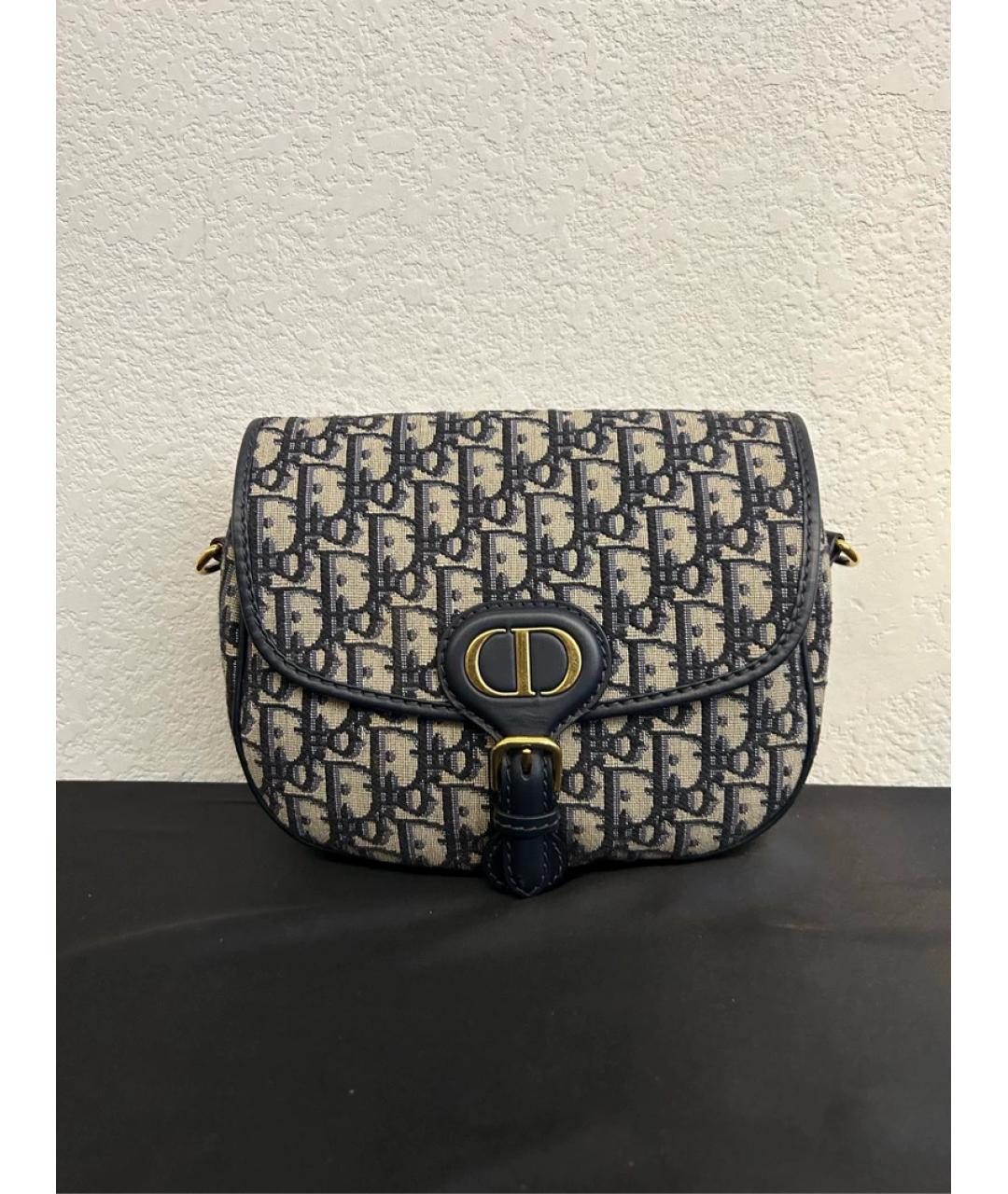 CHRISTIAN DIOR Синяя жаккардовая сумка с короткими ручками, фото 9