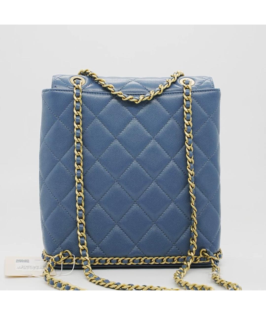 CHANEL Синяя кожаная сумка через плечо, фото 5