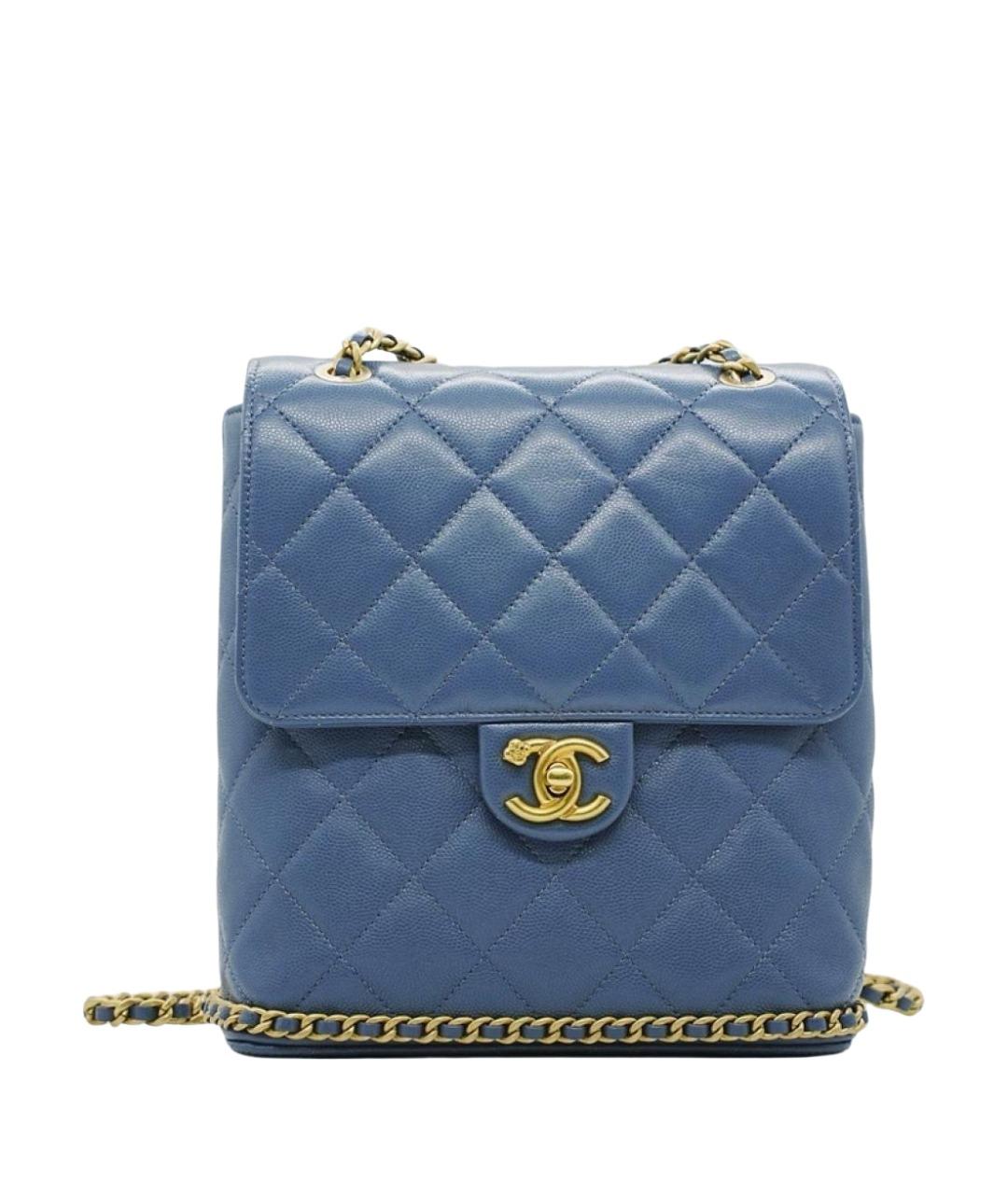 CHANEL Синяя кожаная сумка через плечо, фото 1