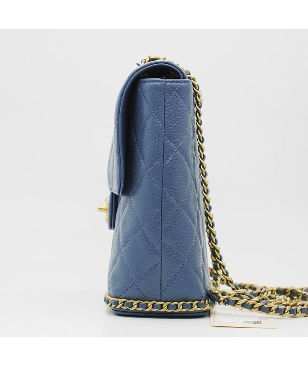 CHANEL Синяя кожаная сумка через плечо, фото 6