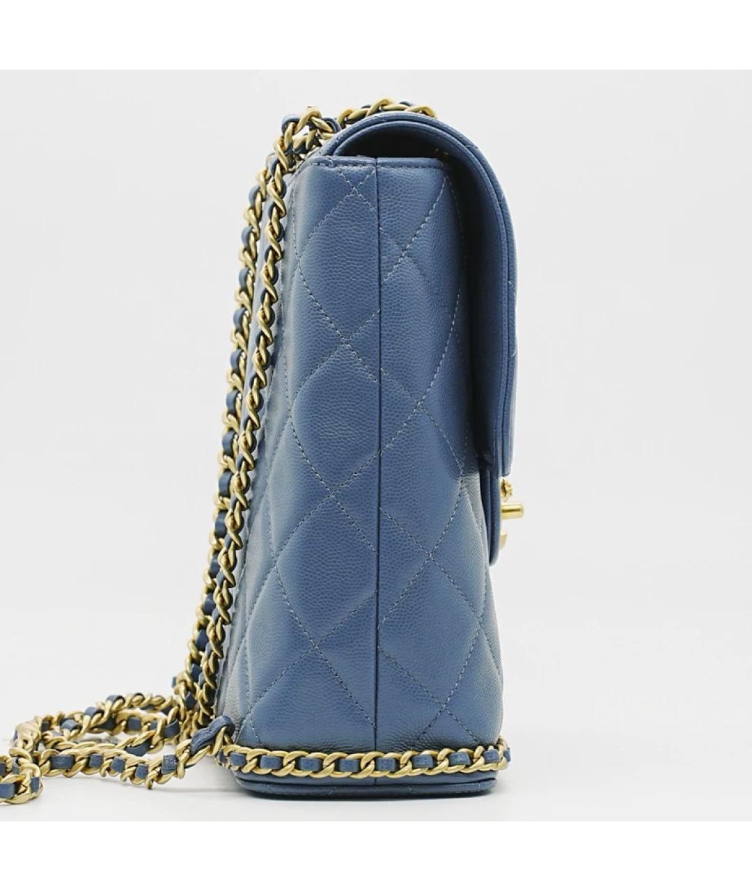 CHANEL Синяя кожаная сумка через плечо, фото 4