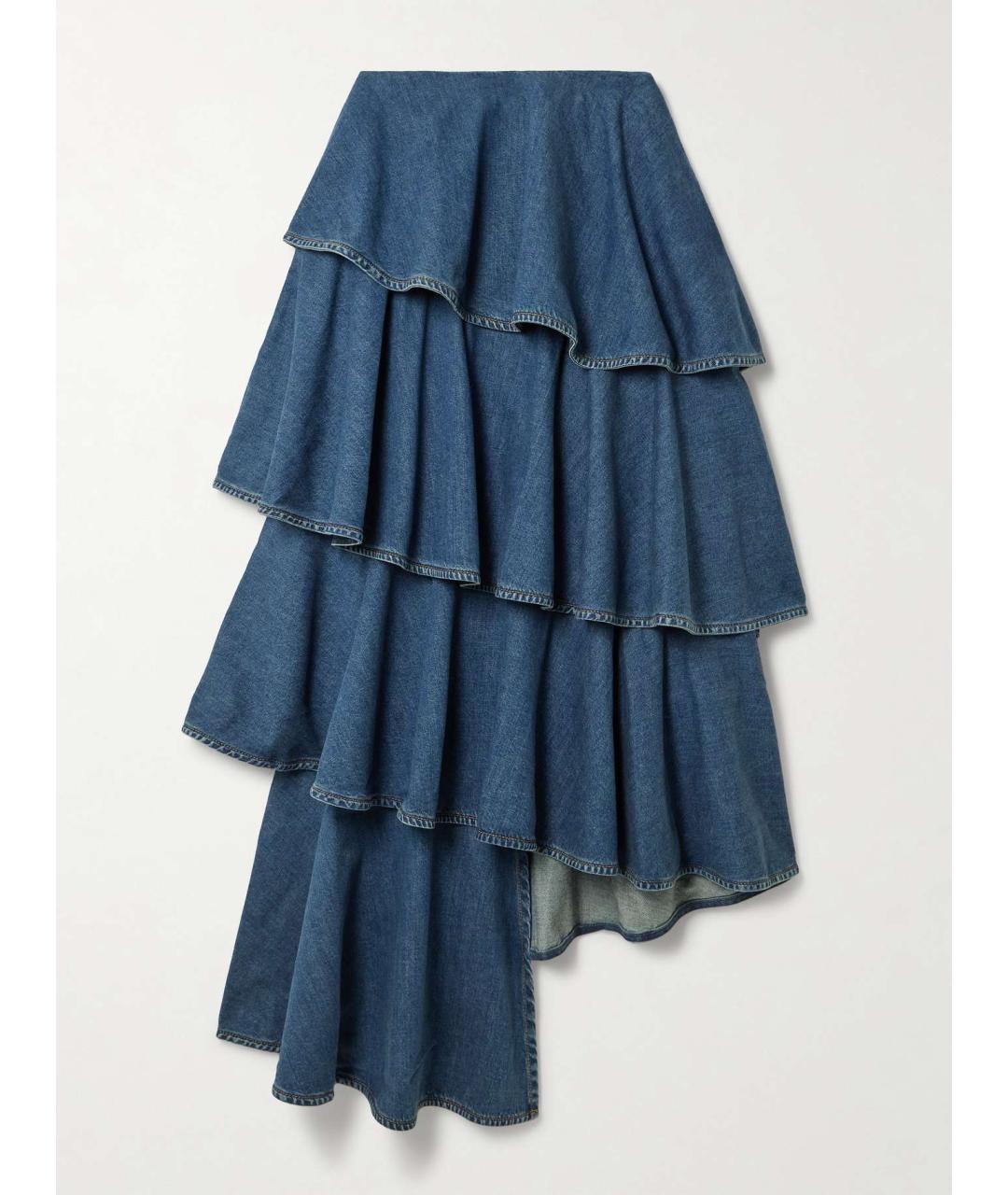 ALAIA Синяя хлопковая юбка миди, фото 10