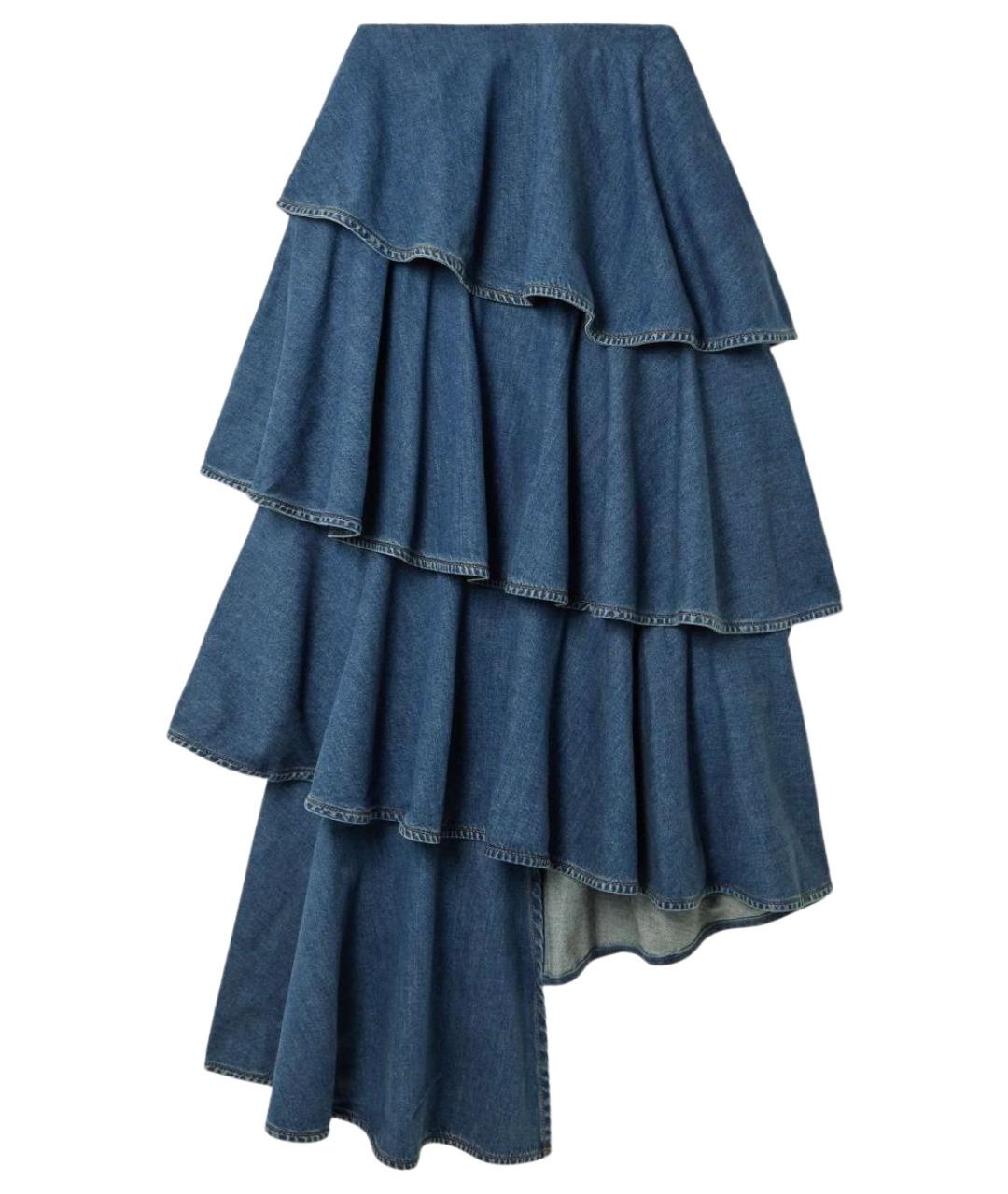 ALAIA Синяя хлопковая юбка миди, фото 1