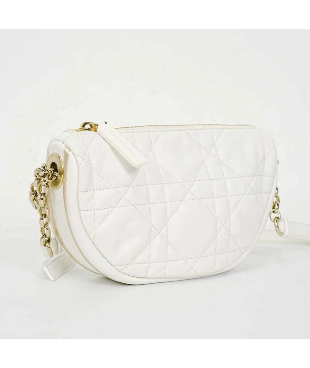 CHRISTIAN DIOR Белая кожаная сумка с короткими ручками, фото 9