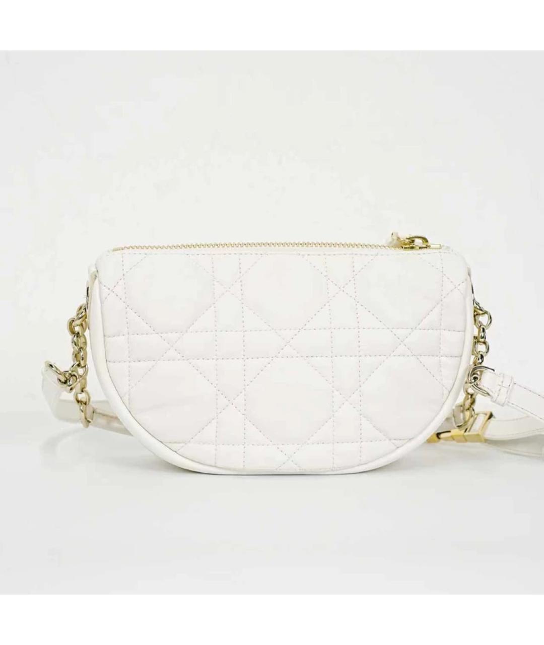 CHRISTIAN DIOR Белая кожаная сумка с короткими ручками, фото 3