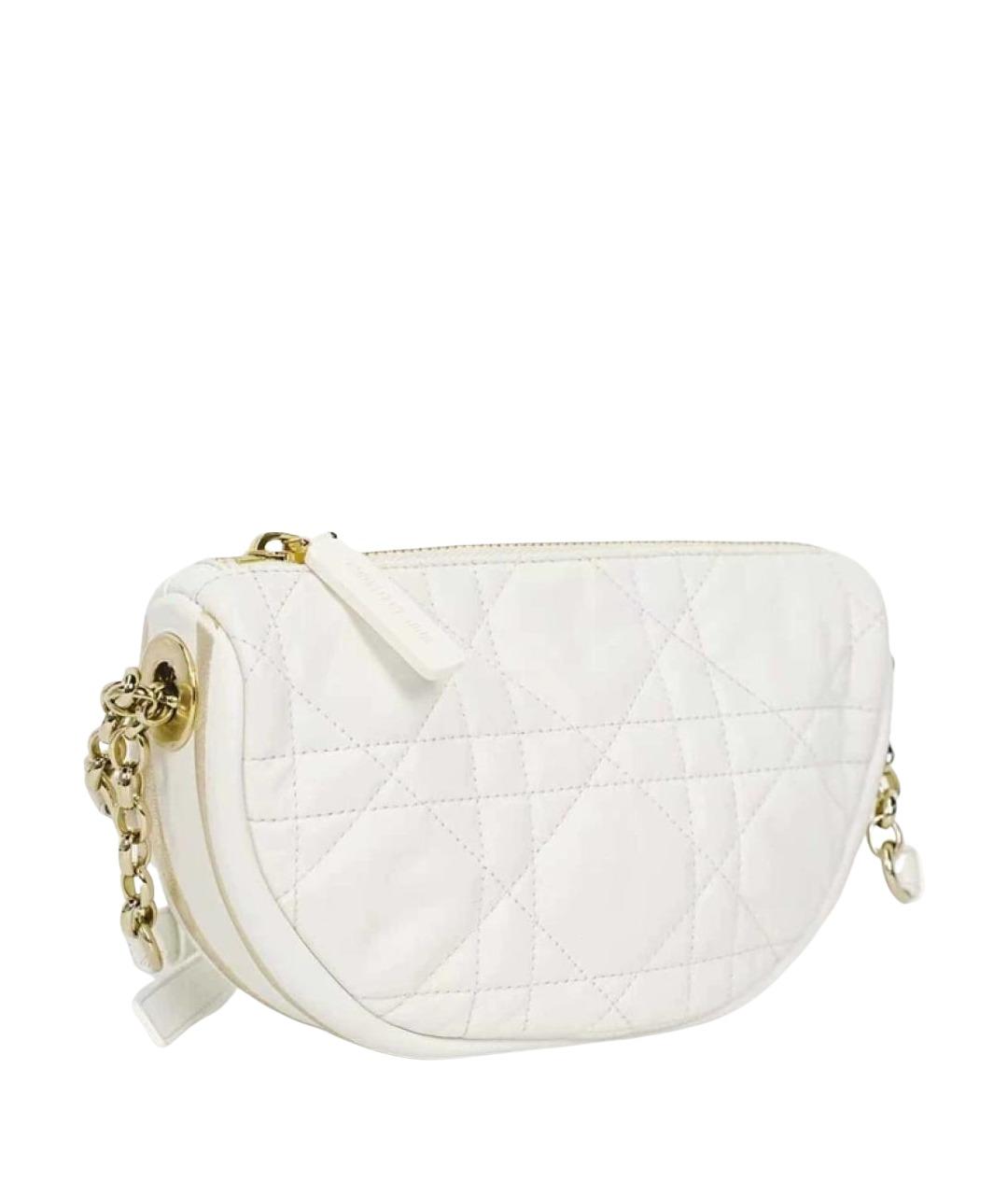 CHRISTIAN DIOR Белая кожаная сумка с короткими ручками, фото 1