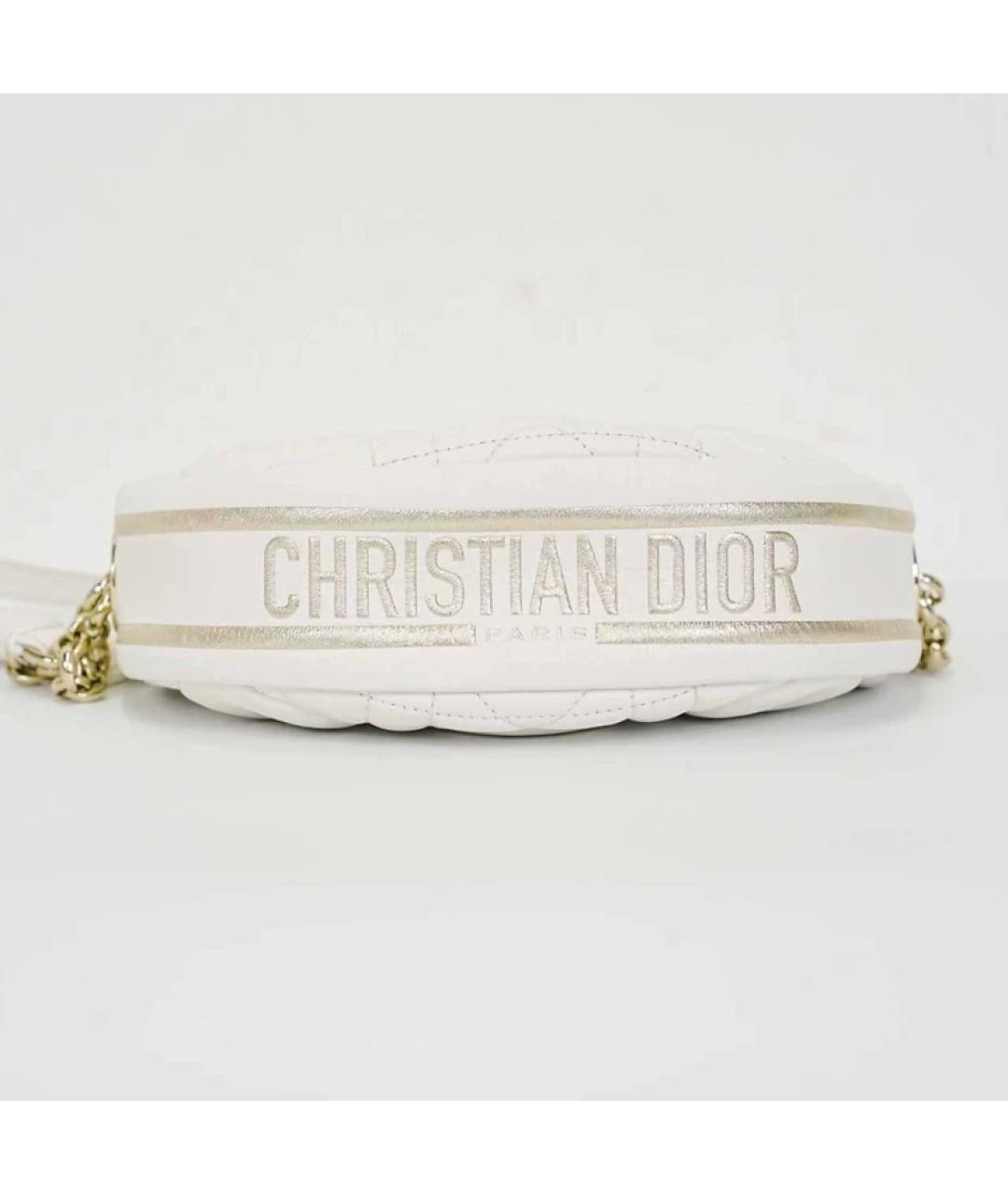 CHRISTIAN DIOR Белая кожаная сумка с короткими ручками, фото 7
