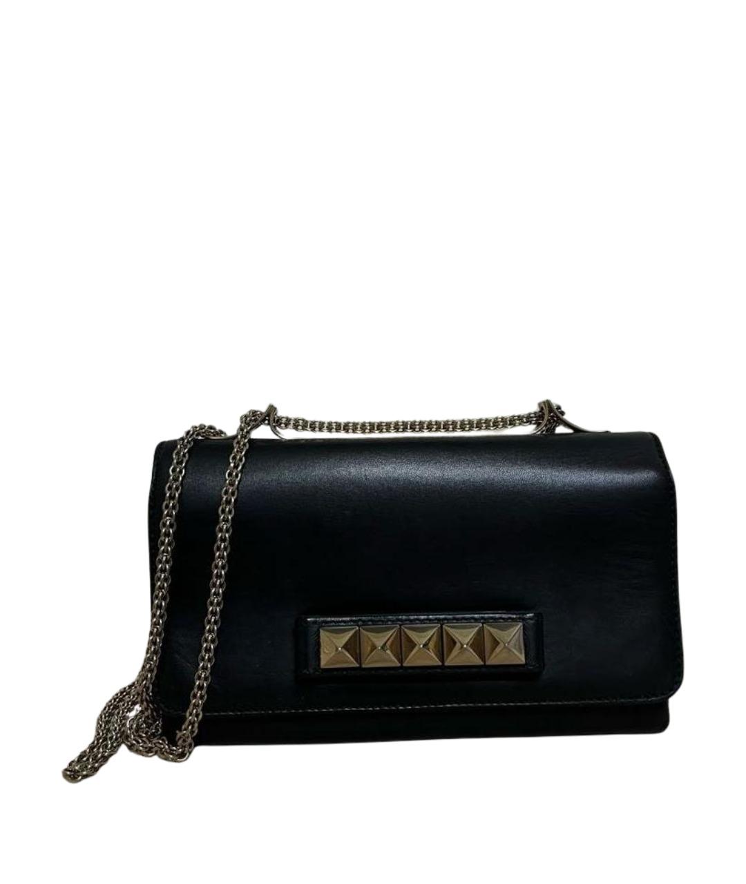 VALENTINO Черная кожаная сумка через плечо, фото 1