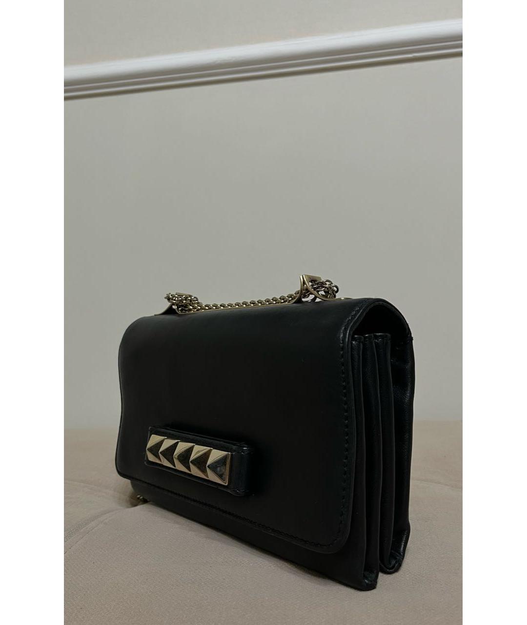 VALENTINO Черная кожаная сумка через плечо, фото 2