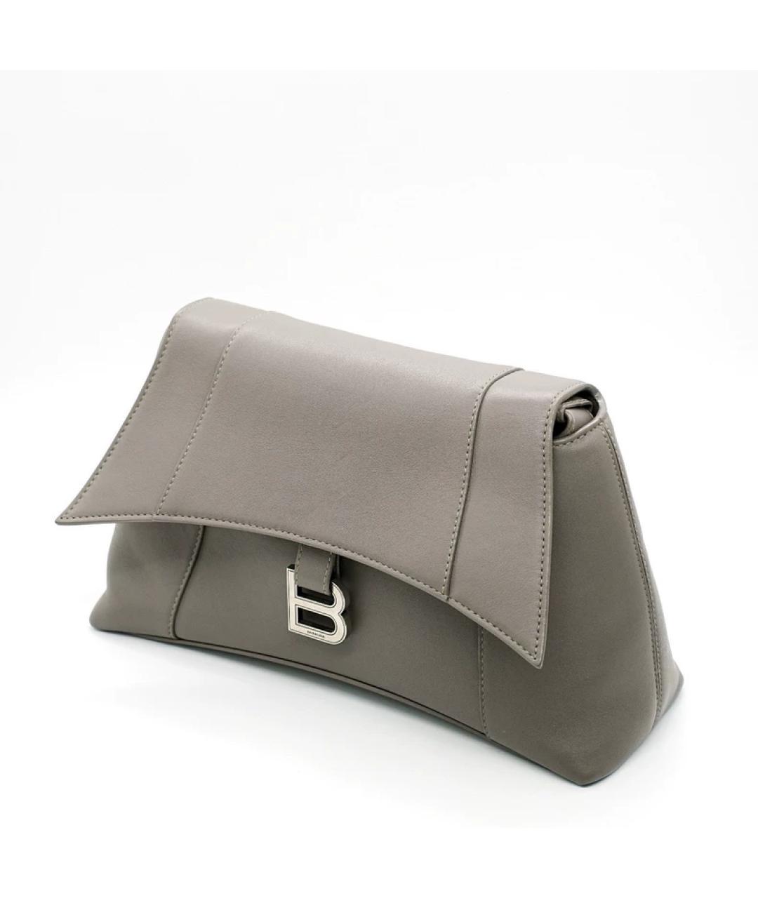 BALENCIAGA Серая кожаная сумка через плечо, фото 3