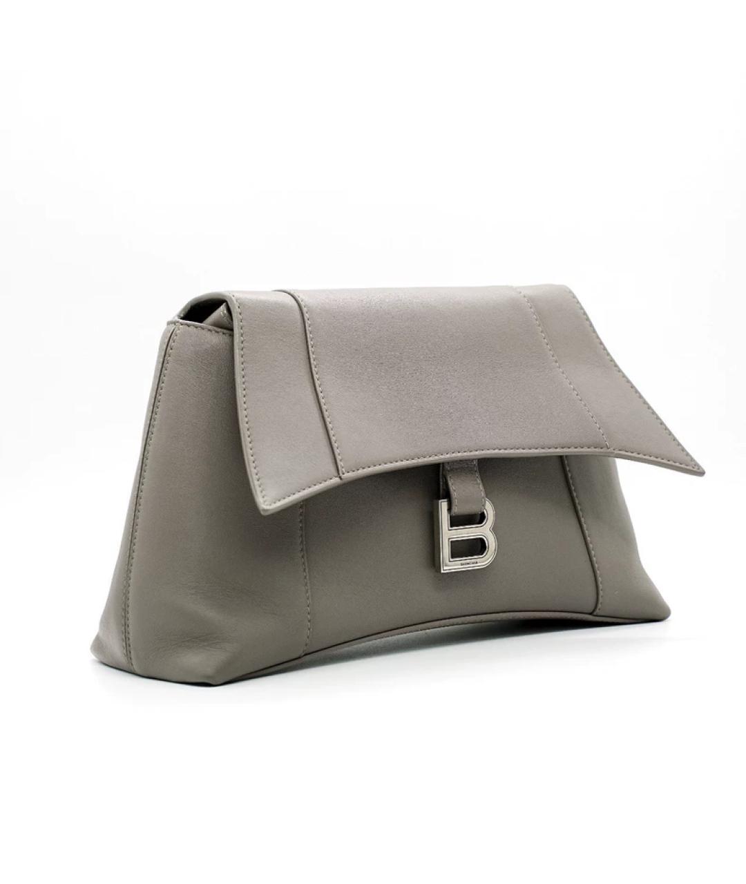 BALENCIAGA Серая кожаная сумка через плечо, фото 2