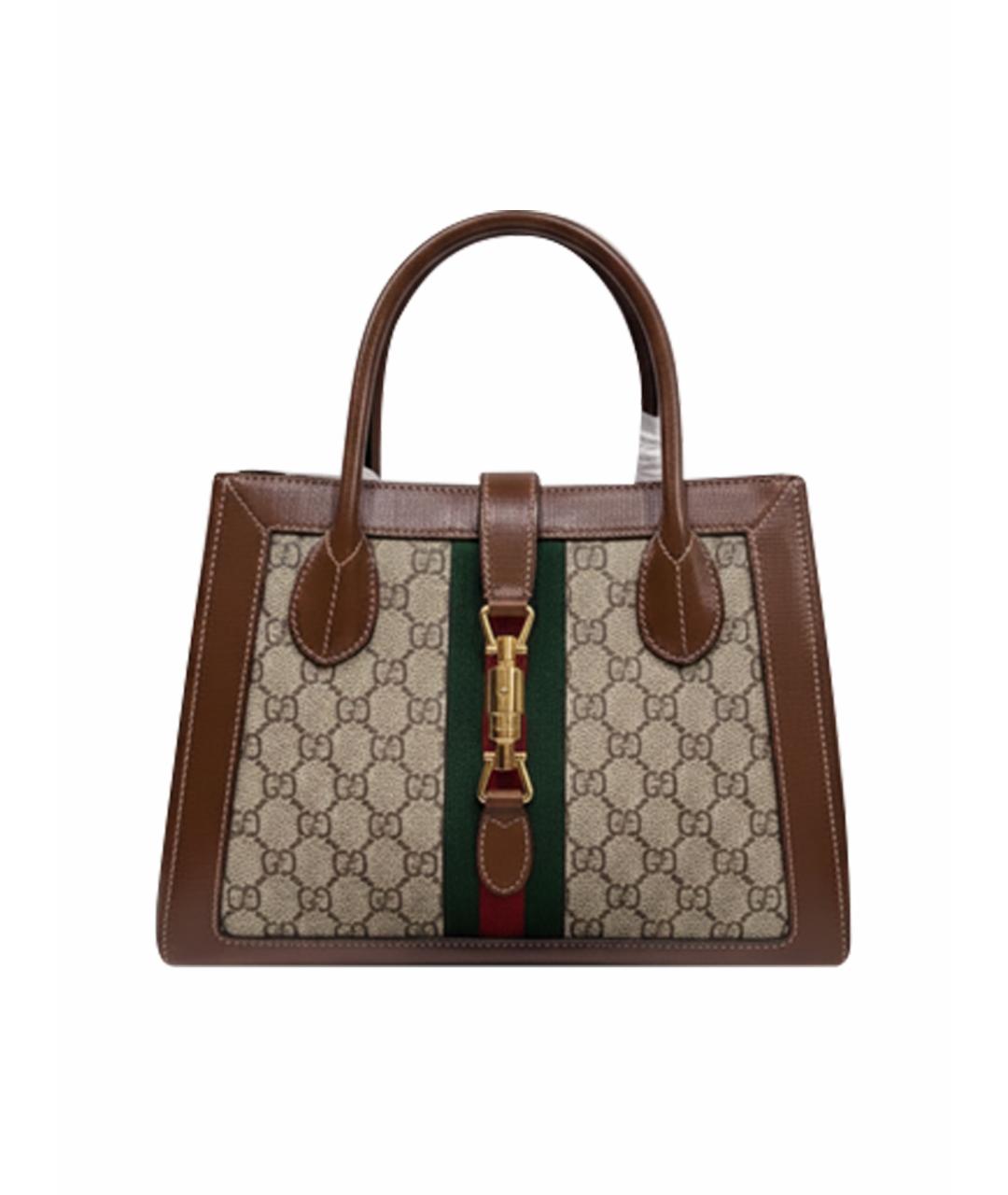 GUCCI Коричневая кожаная сумка тоут, фото 1