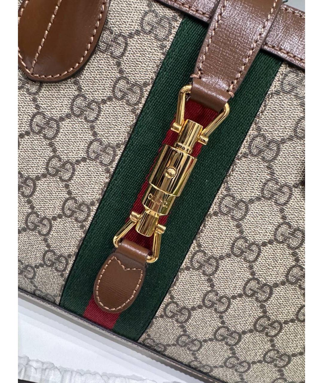 GUCCI Коричневая кожаная сумка тоут, фото 2