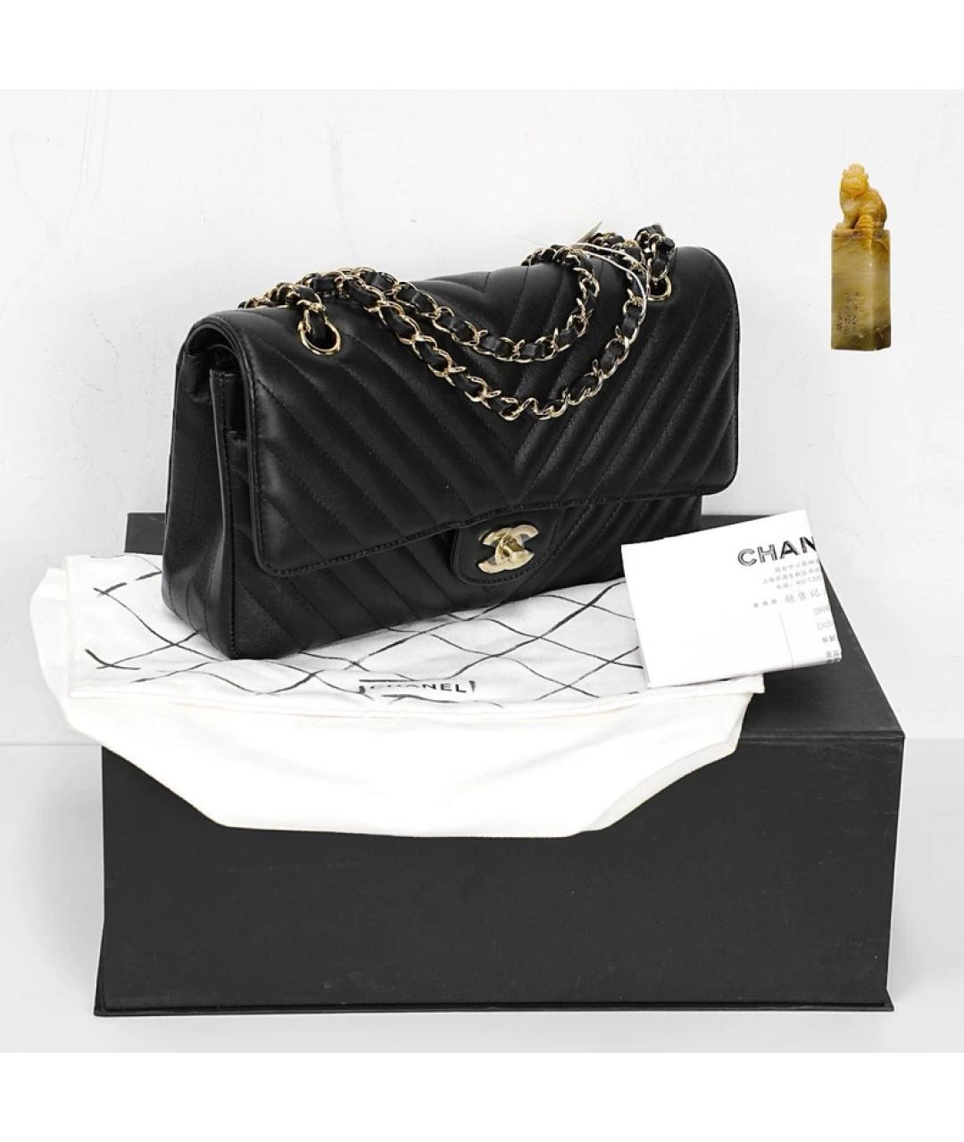 CHANEL Черная кожаная сумка через плечо, фото 9