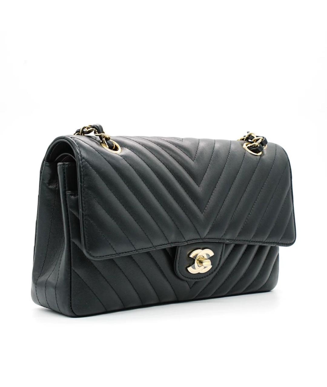 CHANEL Черная кожаная сумка через плечо, фото 5