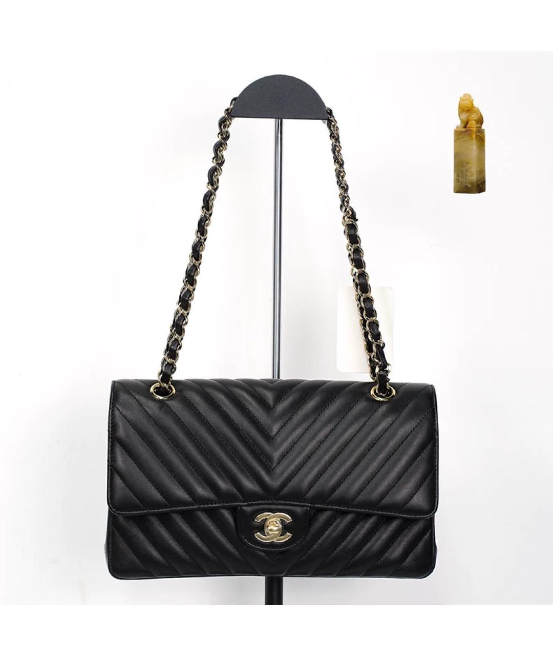 CHANEL Черная кожаная сумка через плечо, фото 10