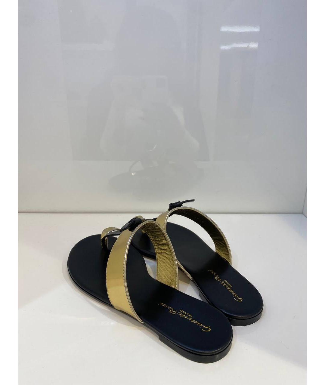 GIANVITO ROSSI Золотые сабо, фото 3