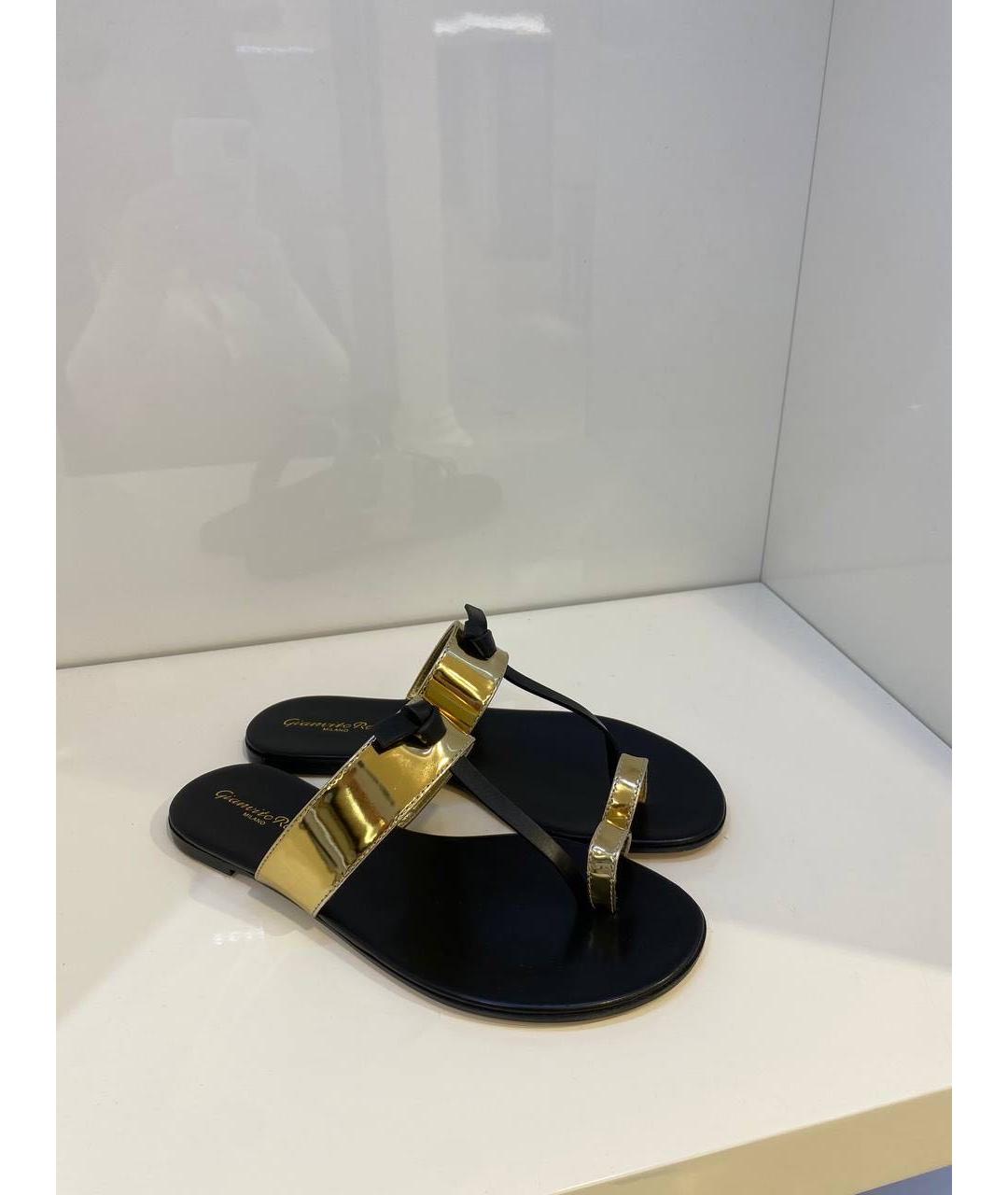 GIANVITO ROSSI Золотые сабо, фото 4