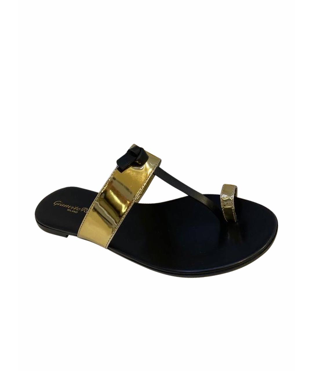 GIANVITO ROSSI Золотые сабо, фото 1