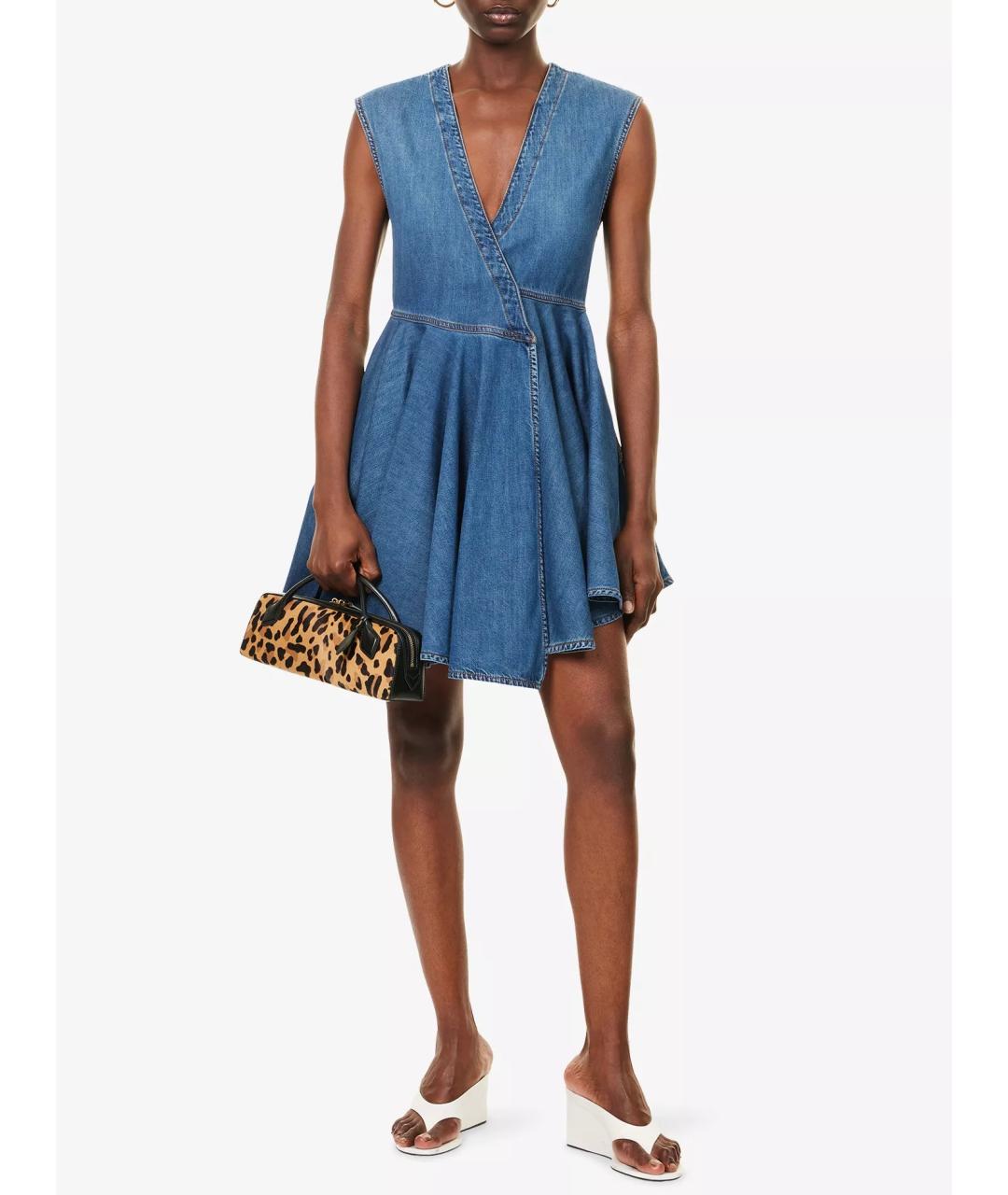 ALAIA Синее хлопковое коктейльное платье, фото 8