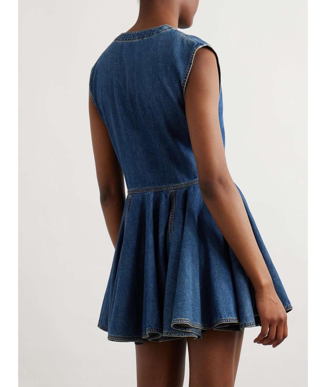 ALAIA Синее хлопковое коктейльное платье, фото 3