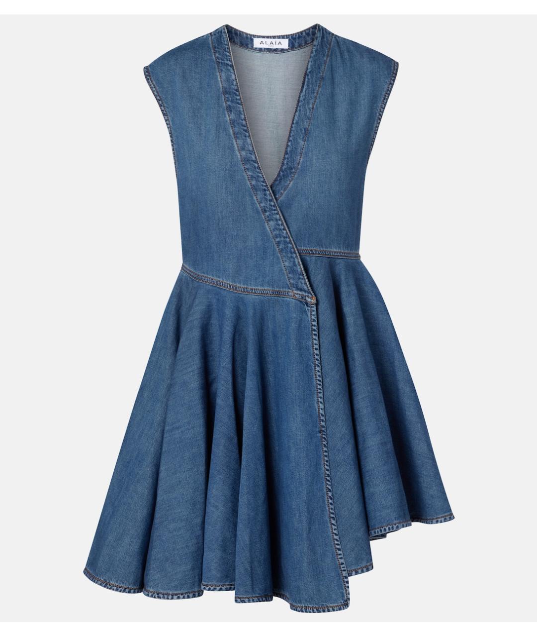ALAIA Синее хлопковое коктейльное платье, фото 9