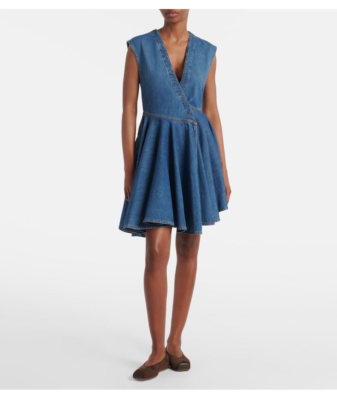 ALAIA Синее хлопковое коктейльное платье, фото 4