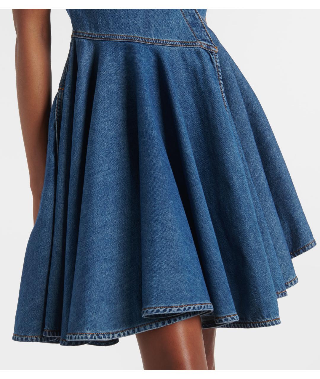 ALAIA Синее хлопковое коктейльное платье, фото 7