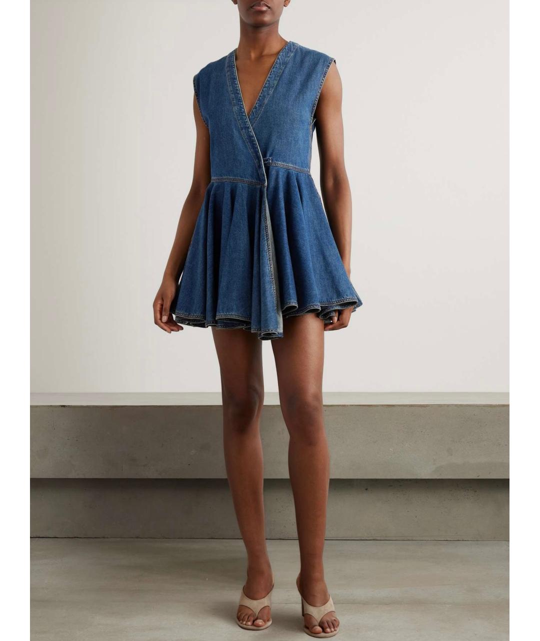 ALAIA Синее хлопковое коктейльное платье, фото 2