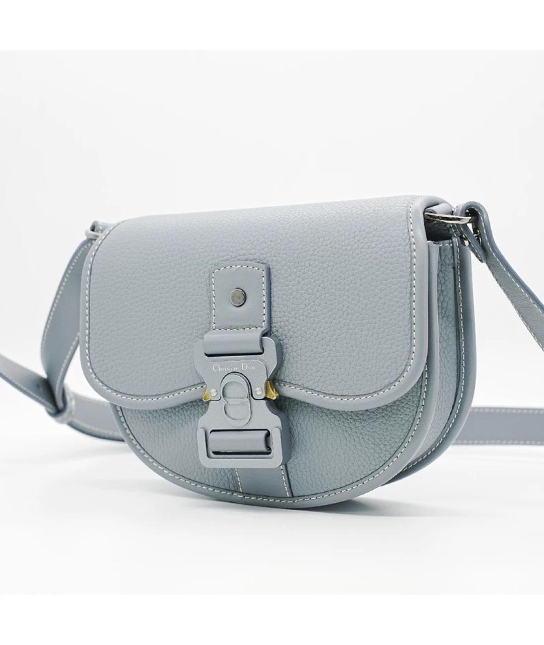 CHRISTIAN DIOR Синяя кожаная сумка через плечо, фото 7