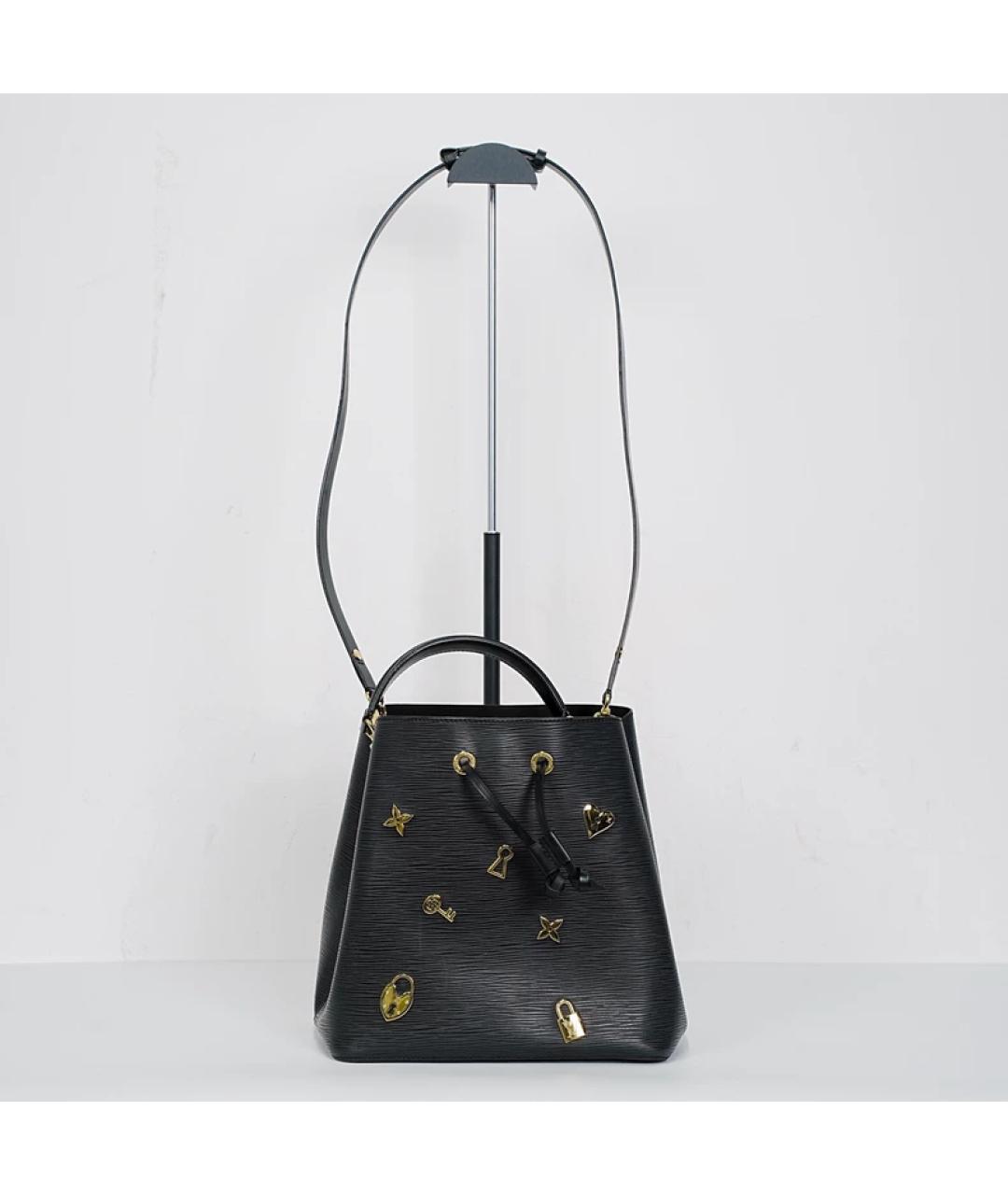 LOUIS VUITTON Черная кожаная сумка через плечо, фото 2