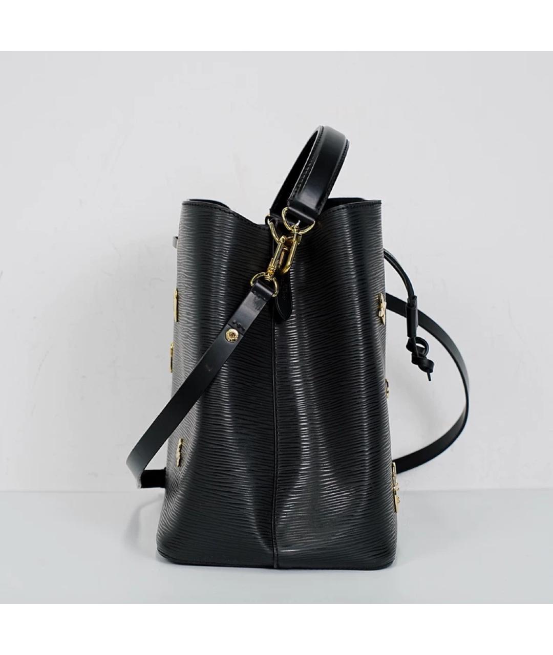 LOUIS VUITTON Черная кожаная сумка через плечо, фото 7