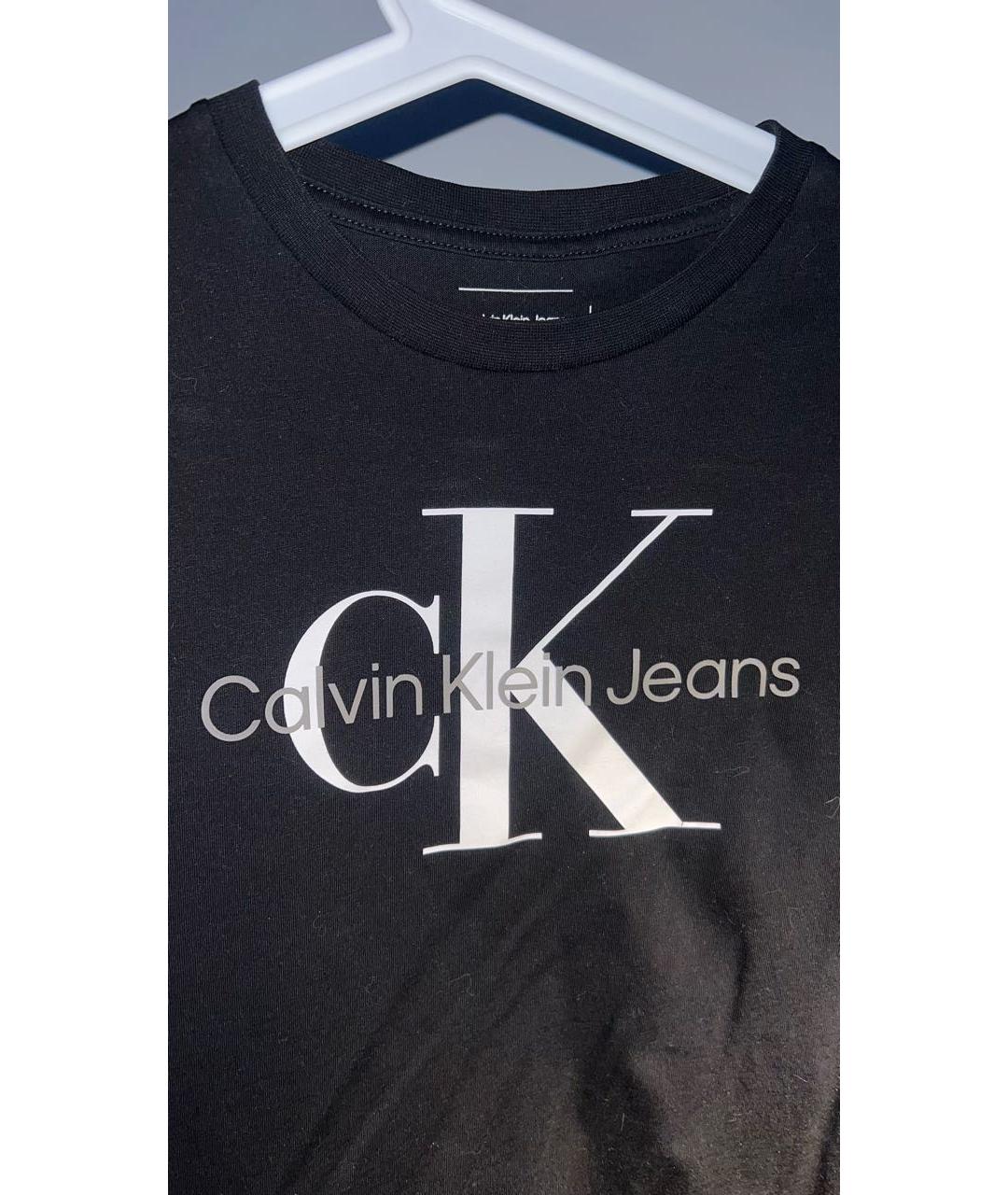 CALVIN KLEIN Черная хлопковая футболка, фото 2