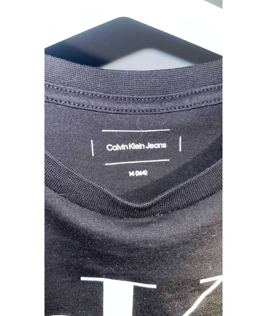 CALVIN KLEIN Черная хлопковая футболка, фото 3