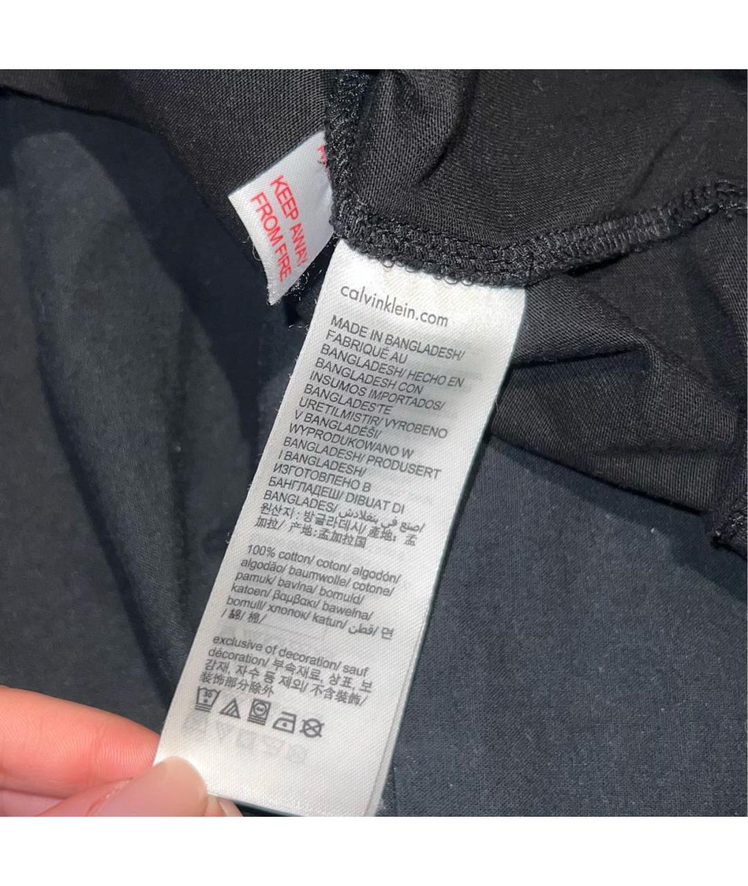 CALVIN KLEIN Черная хлопковая футболка, фото 4